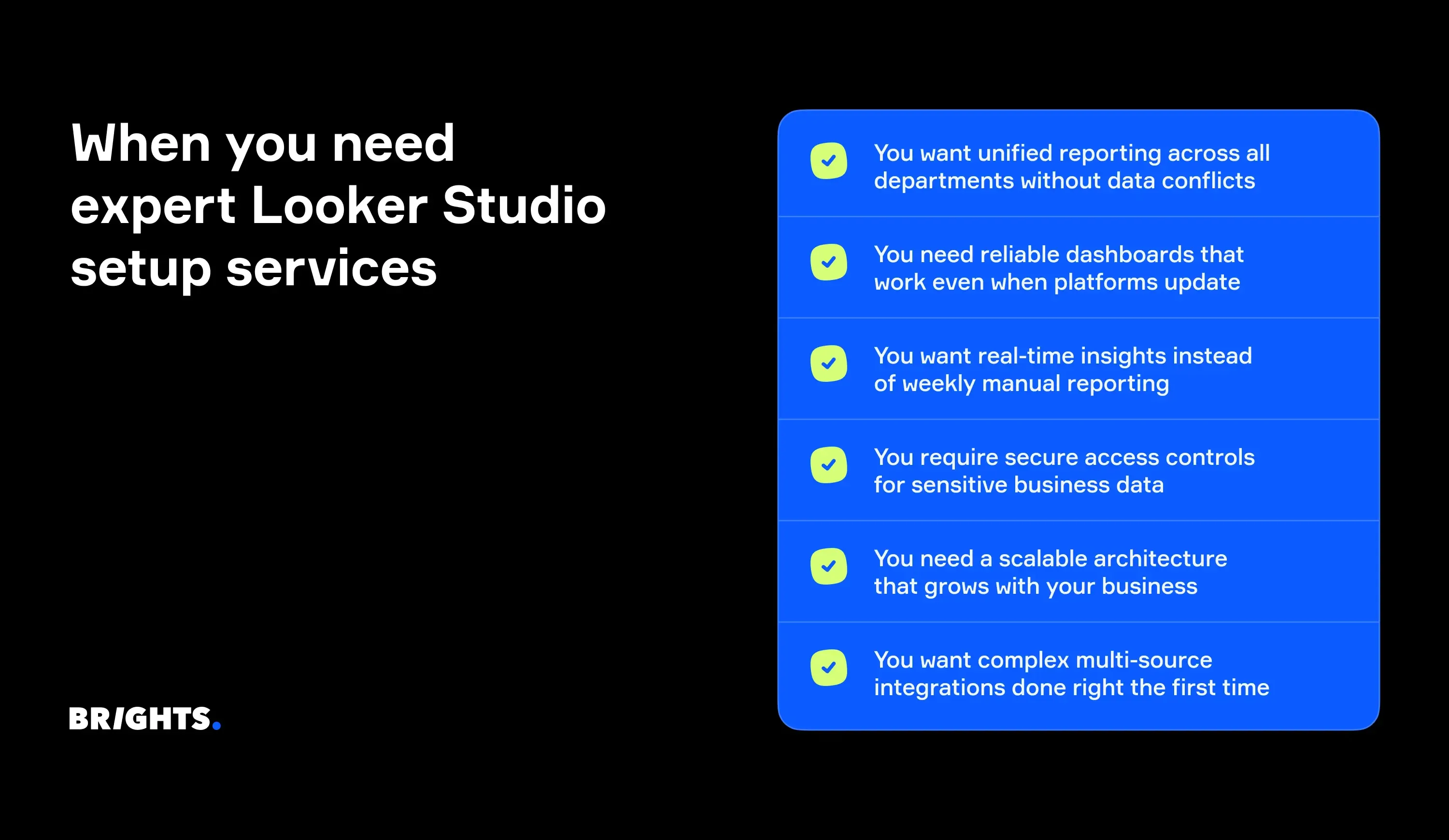 When you need expert Looker Studio setup services