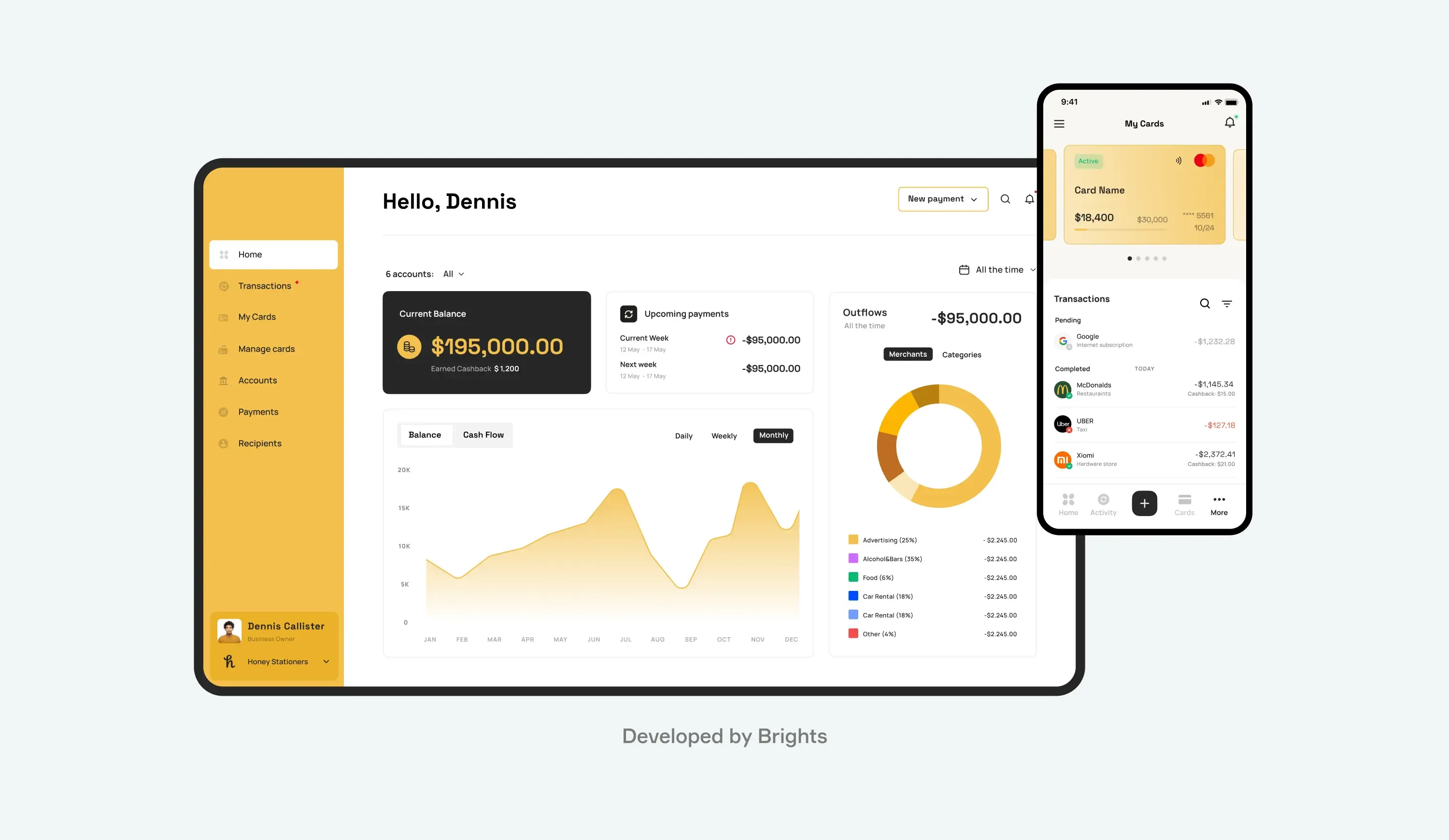 All-in-one banking and payment platform developed by Brights