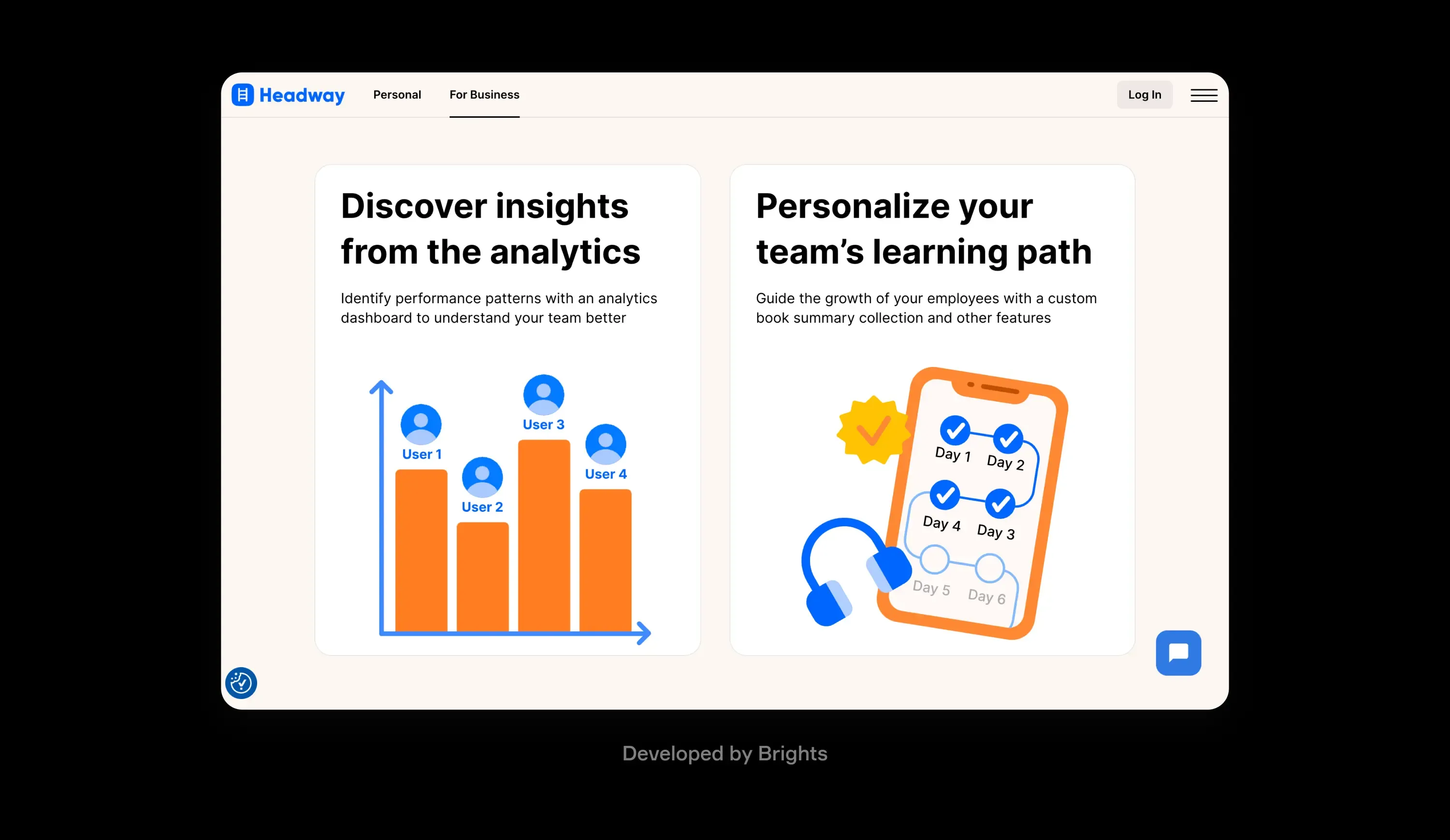 Headway website. Developed by Brights