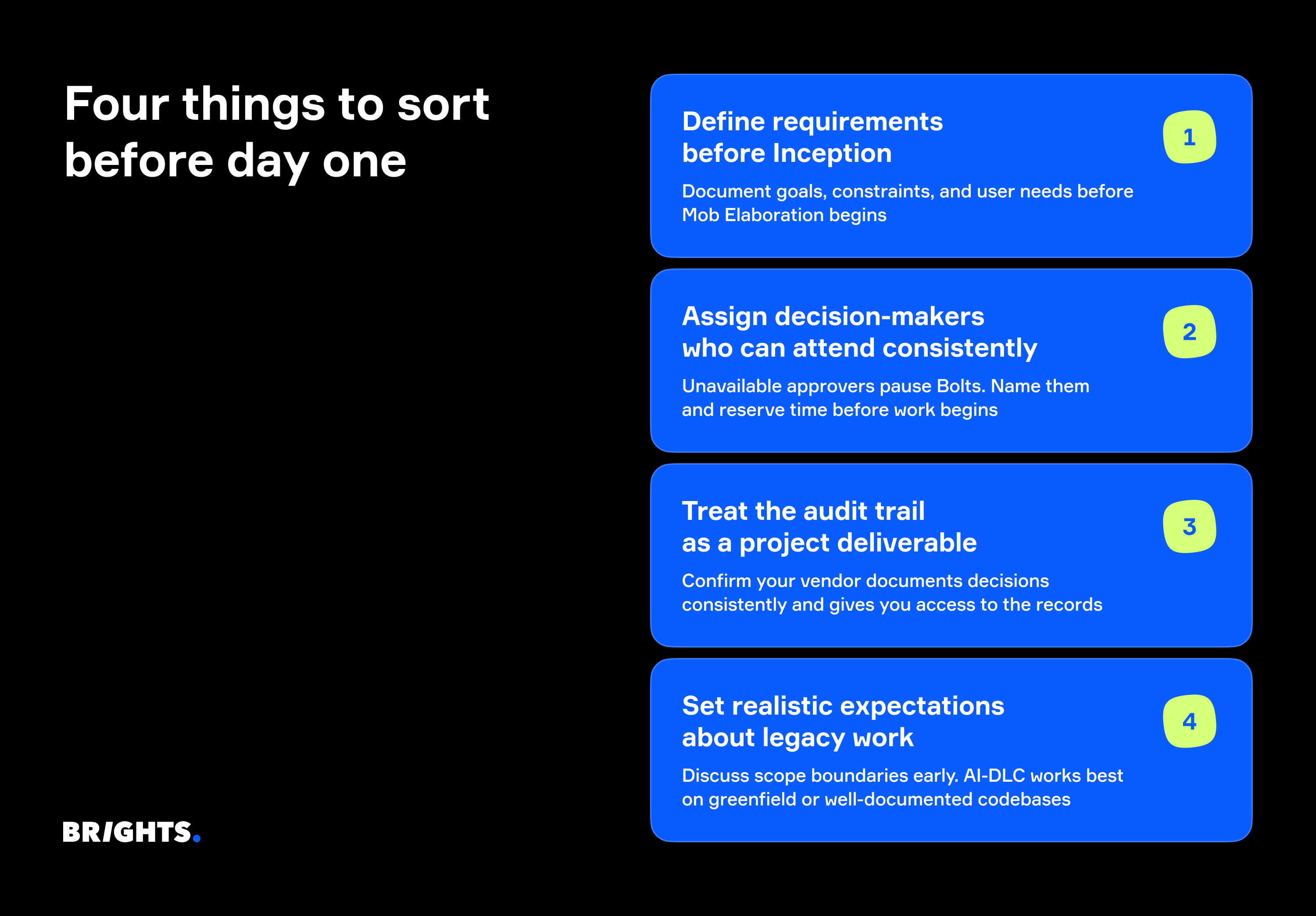 Four things to sort before day one