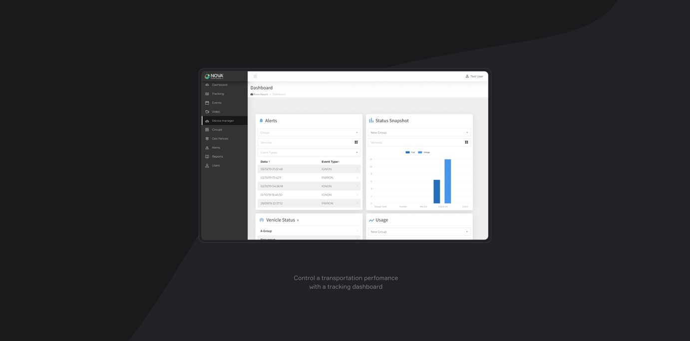 Nova Assure app dashboard