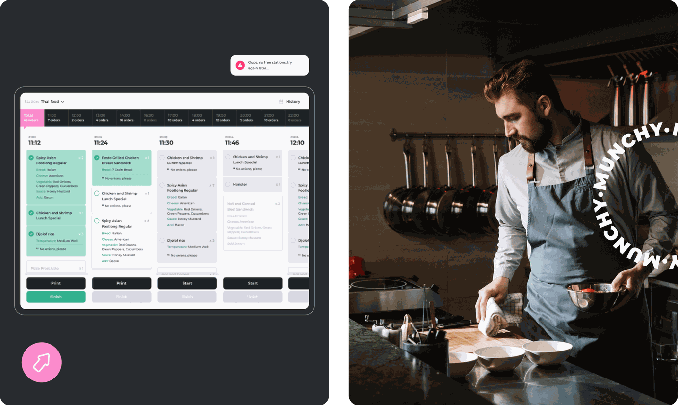 Munchy chef dashboard