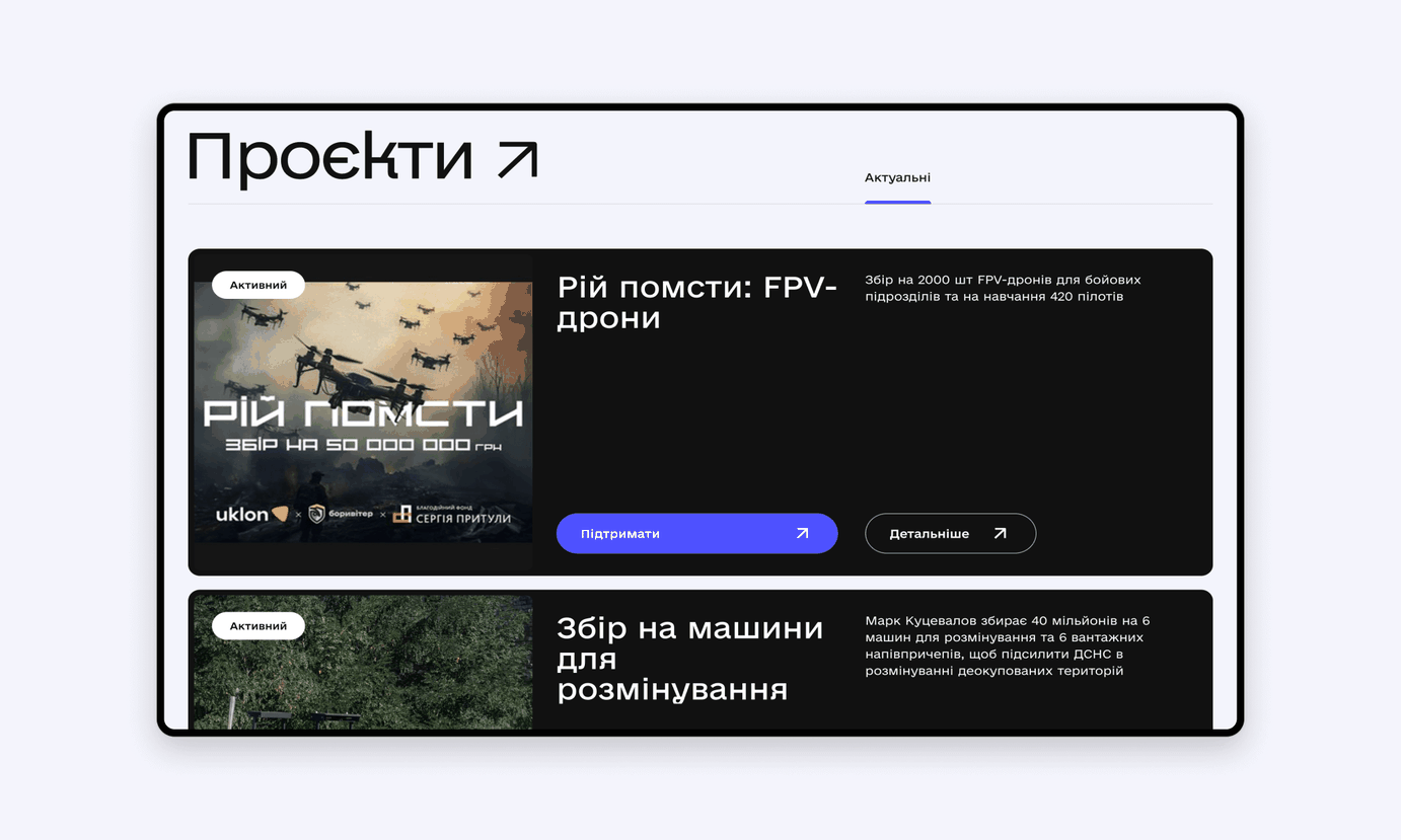Serhiy Prytula Charity Foundation projects