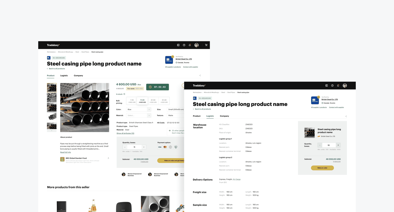 Tradalaxy product card