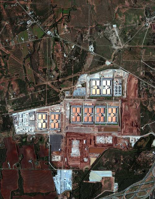Satellite view of the Simon battery energy storage project