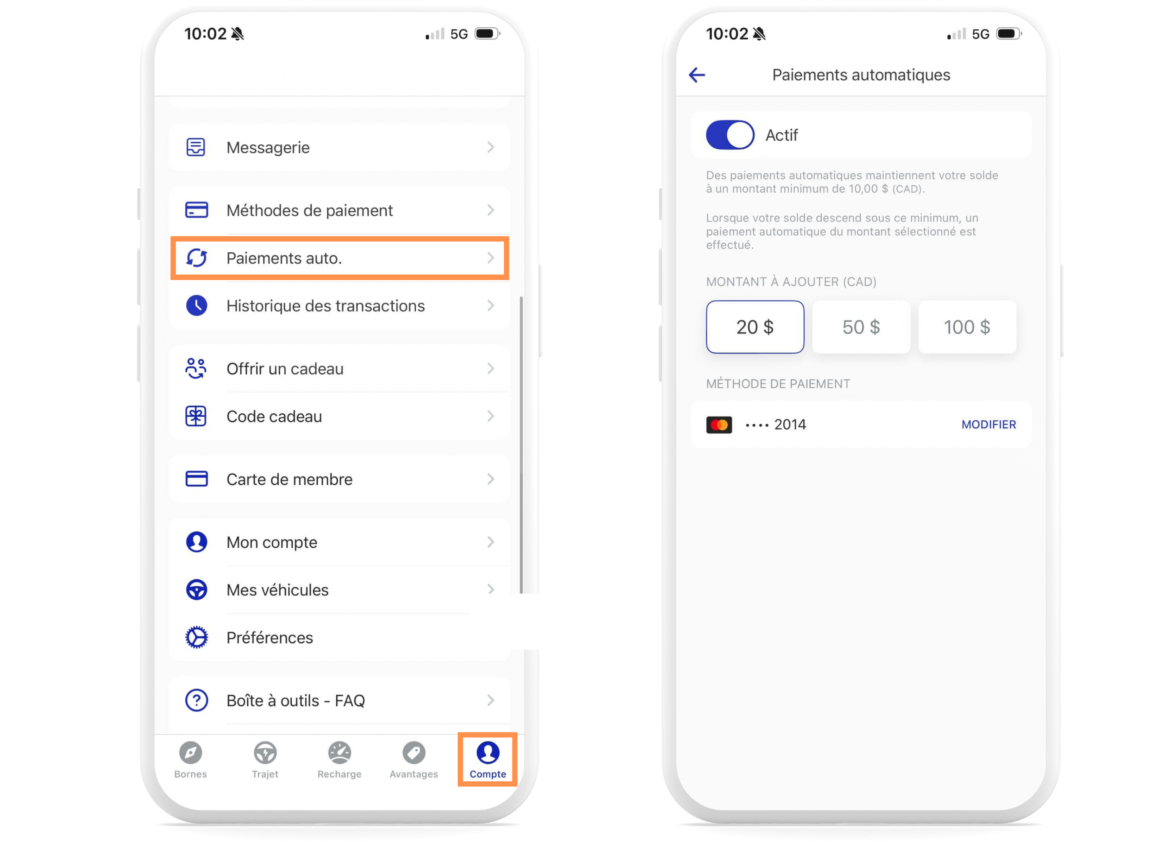 Visuel - Paiements automatiques application mobile