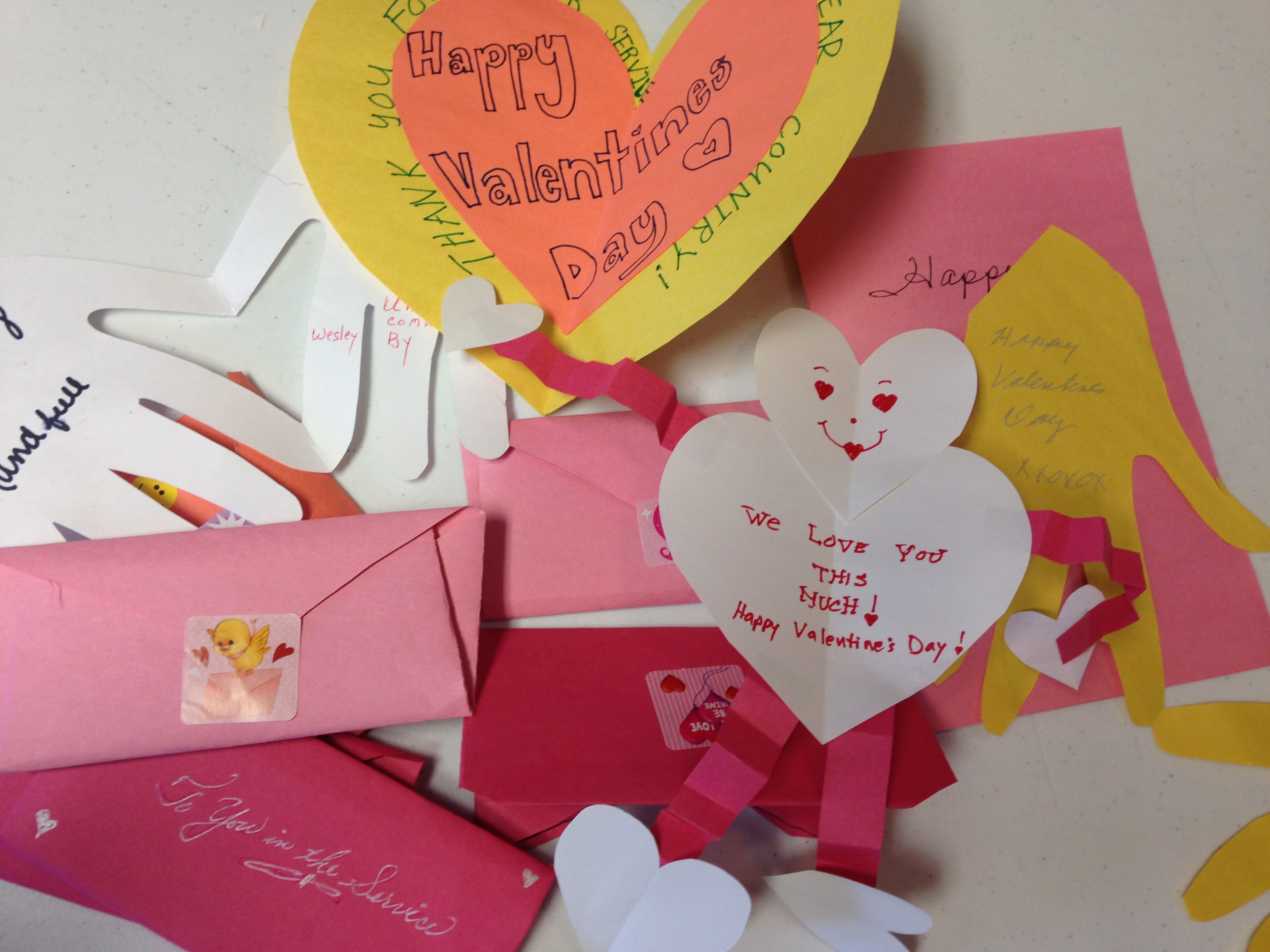 valentines cards made by residents