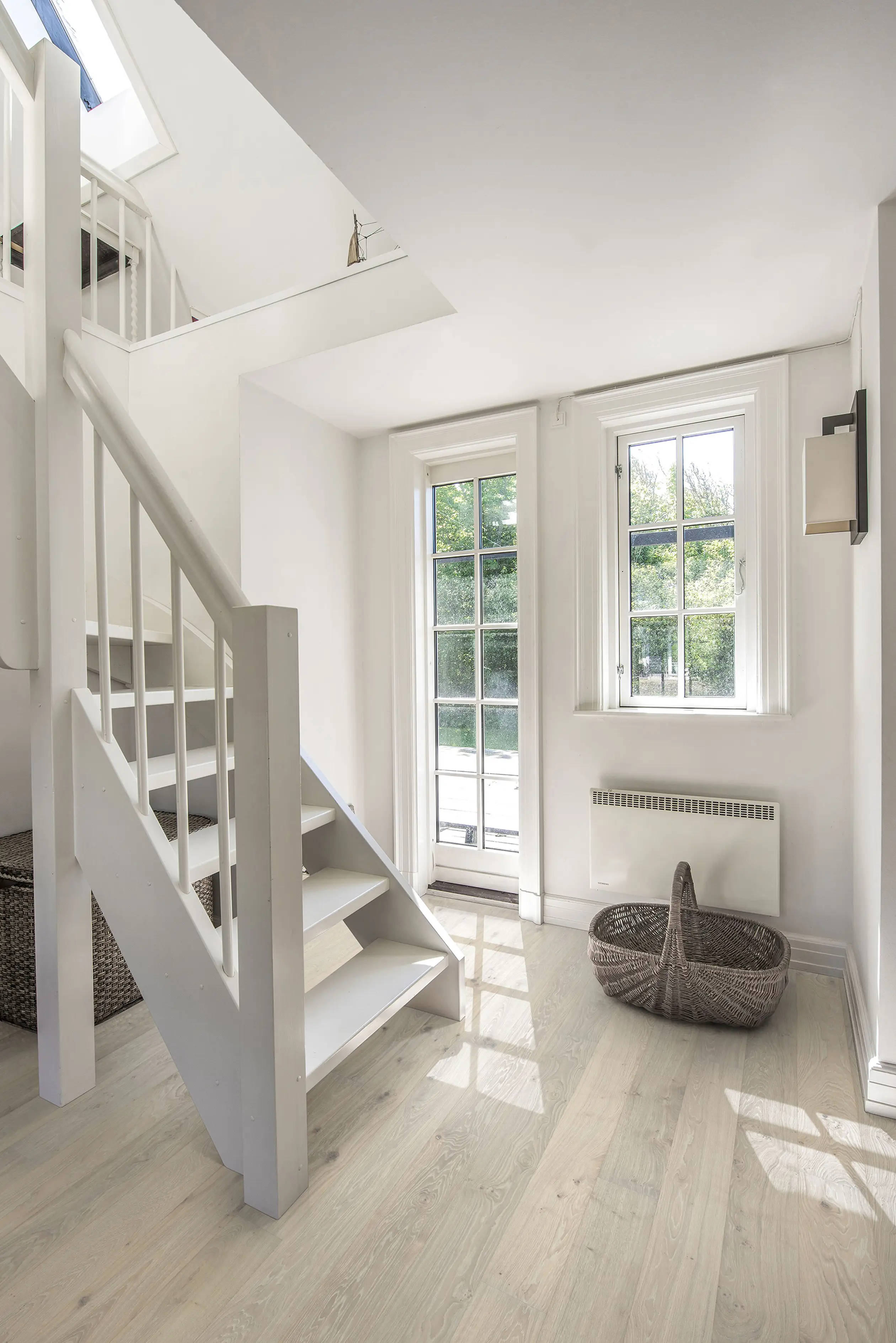 oak nouveau blonde wood floor in hallway