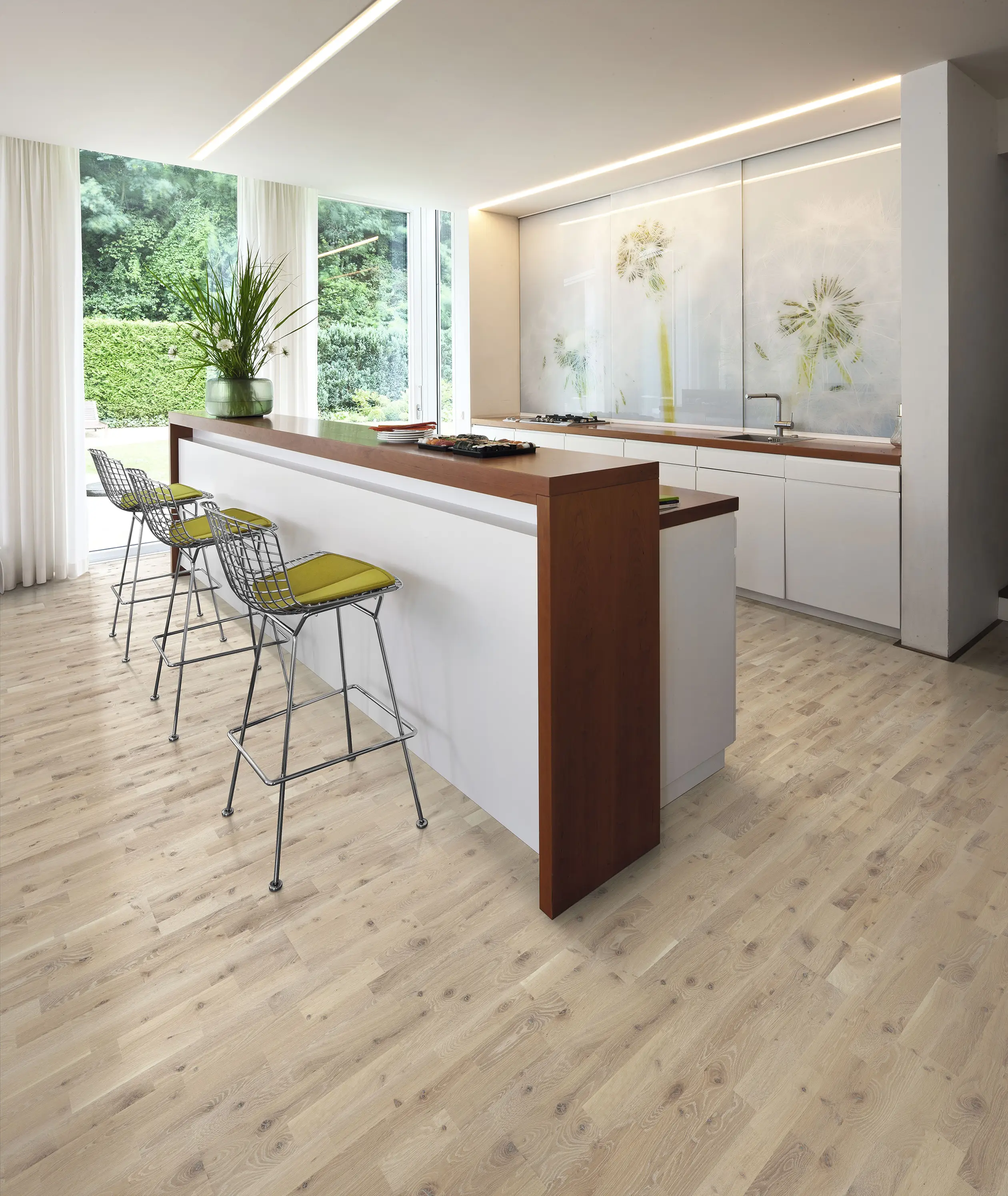 oak dew wood floor in kitchen