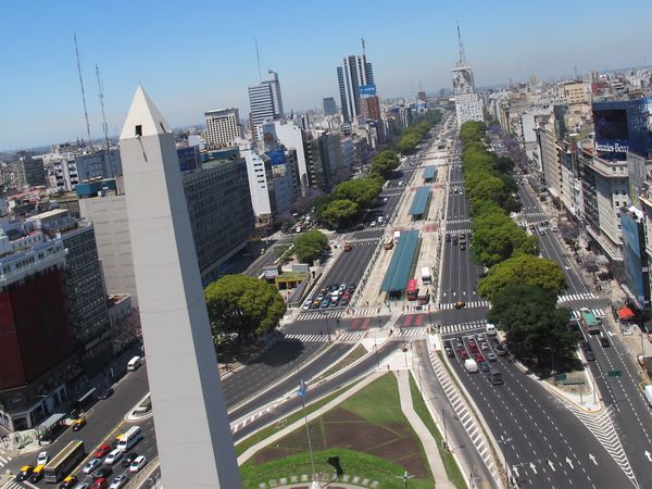 Vista aérea de Buenos Aires y el Obelisco