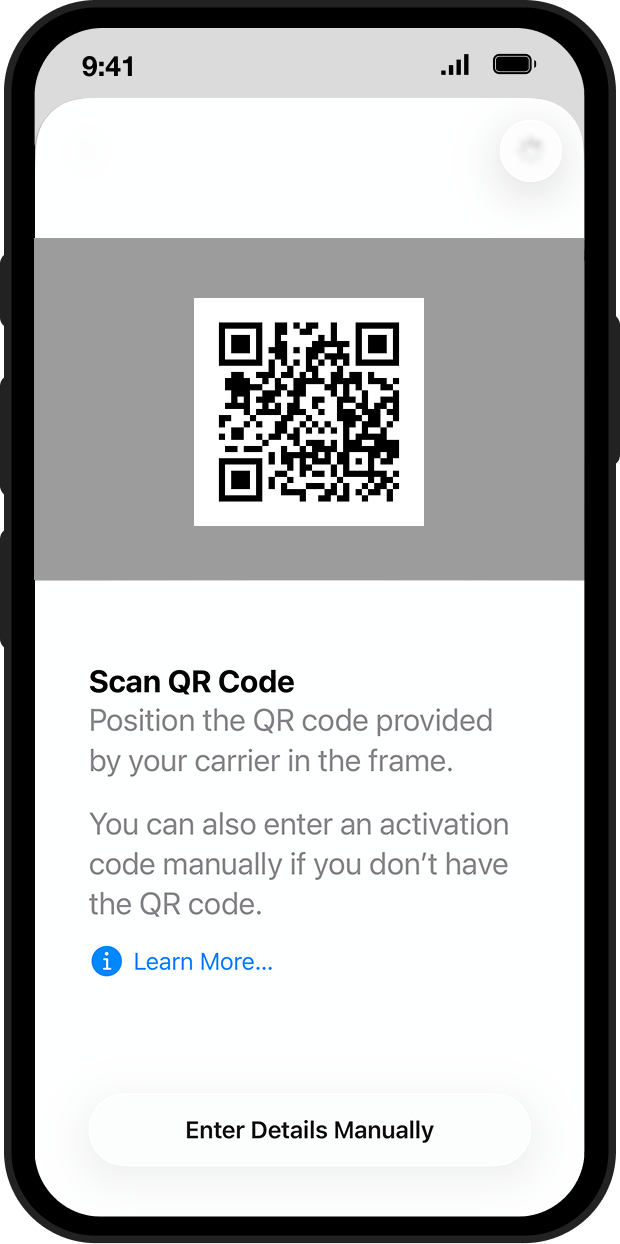iPhone (iOS 26+) — Scan QR code — step 04: Scan the QR code from your other screen.