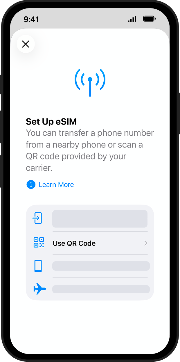 iPhone (iOS 26+) — Scan QR code — step 03: Tap Use QR Code.