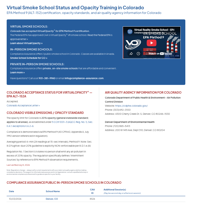 Does Your State Accept VirtualOpacity® for EPA Method 9 Certification?