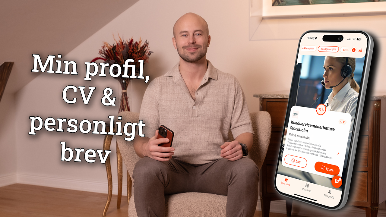 Min profil i Wundermatch – CV, personligt brev och inställningar