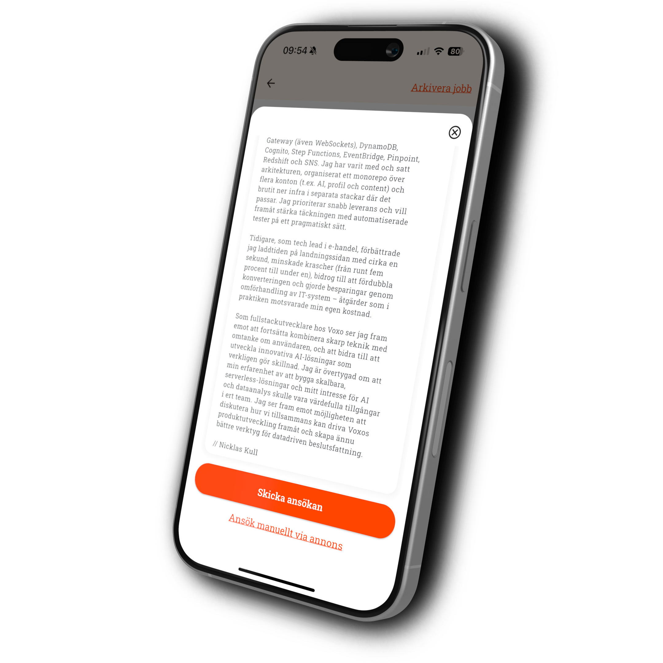 Wundermatch appen - auto apply som fyller i ansökan åt dig, ansök med två kunnapptryck