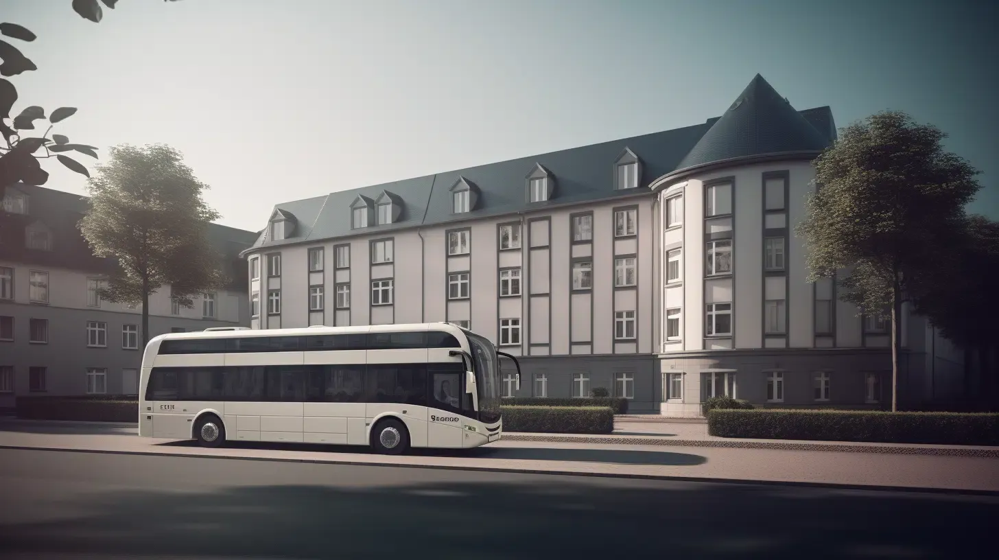 Bus vor einem deutschen Hotel