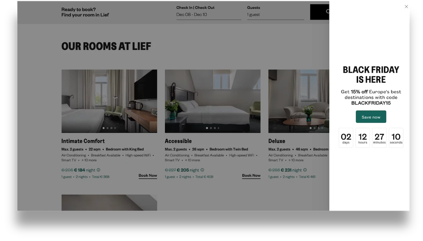 Black Friday promotion example