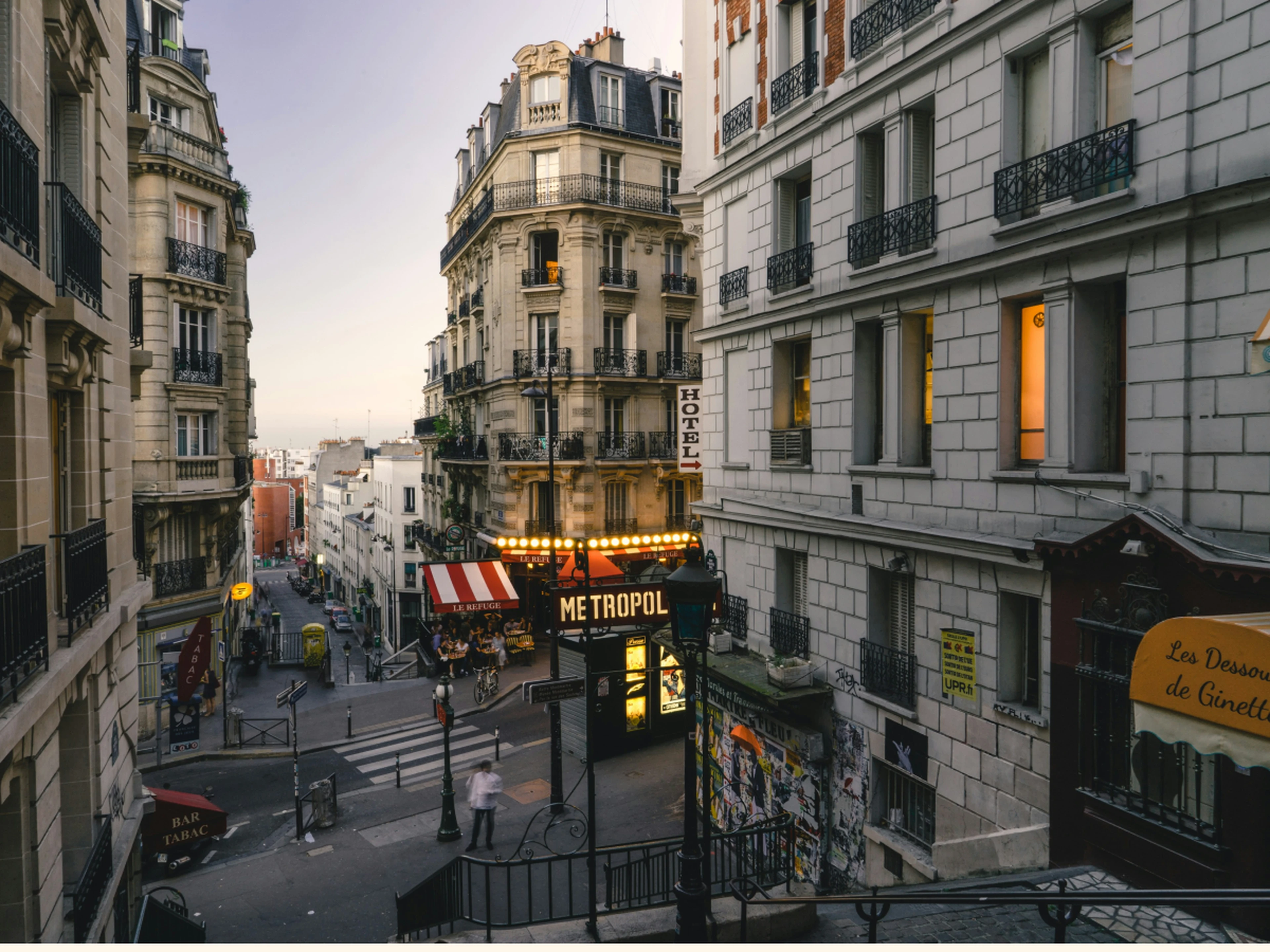 street view with hotel in Paris