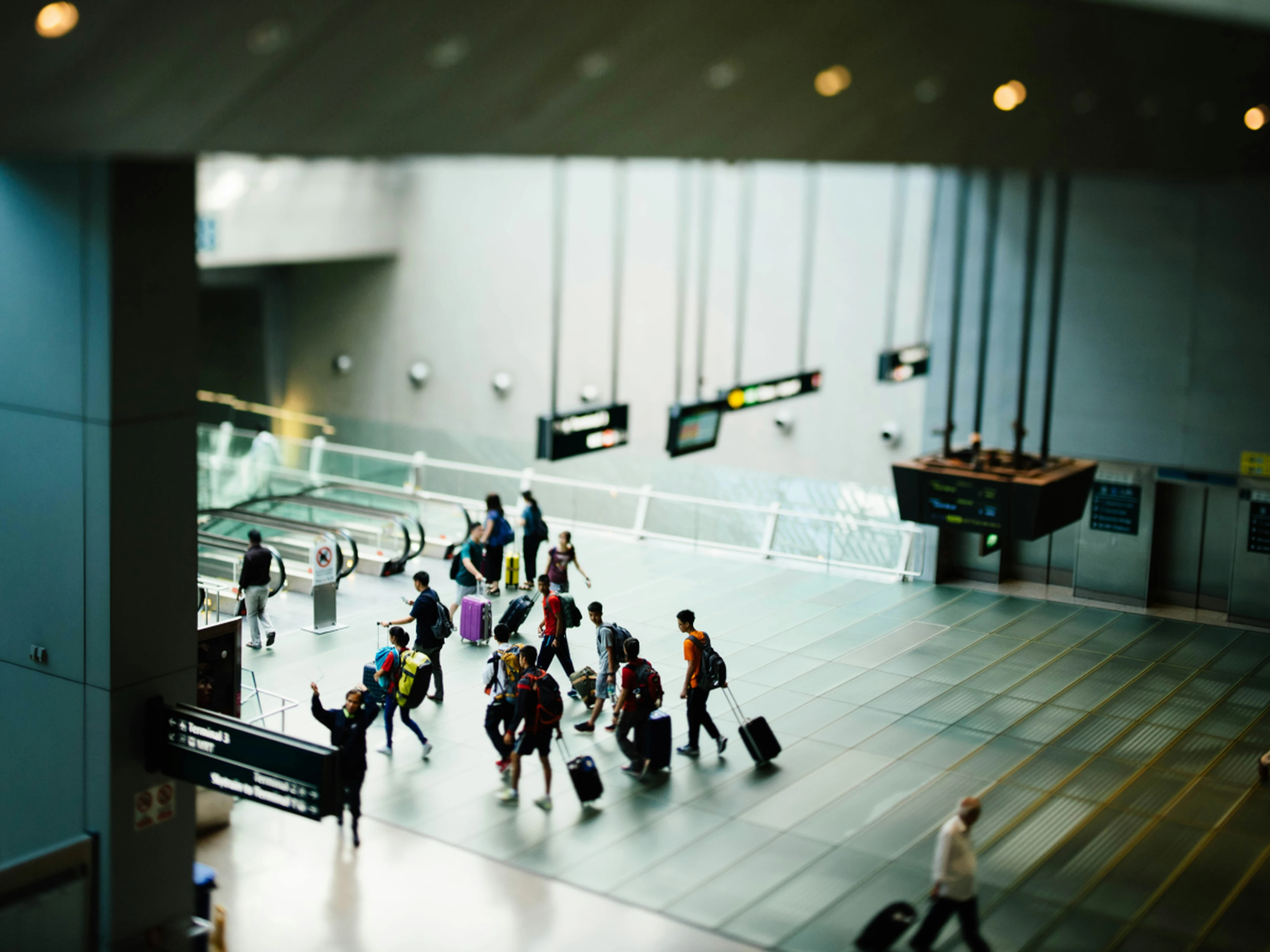Travel group in the airport