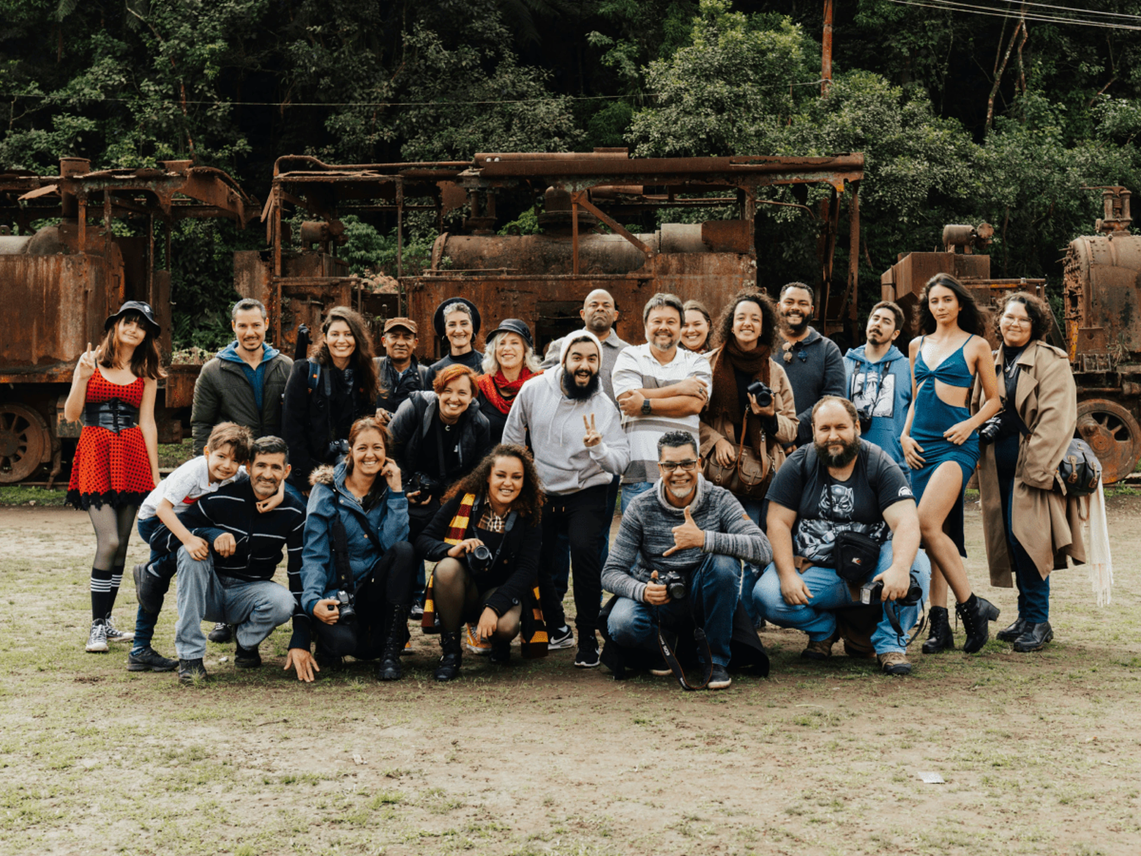 Group of people posing for a picture