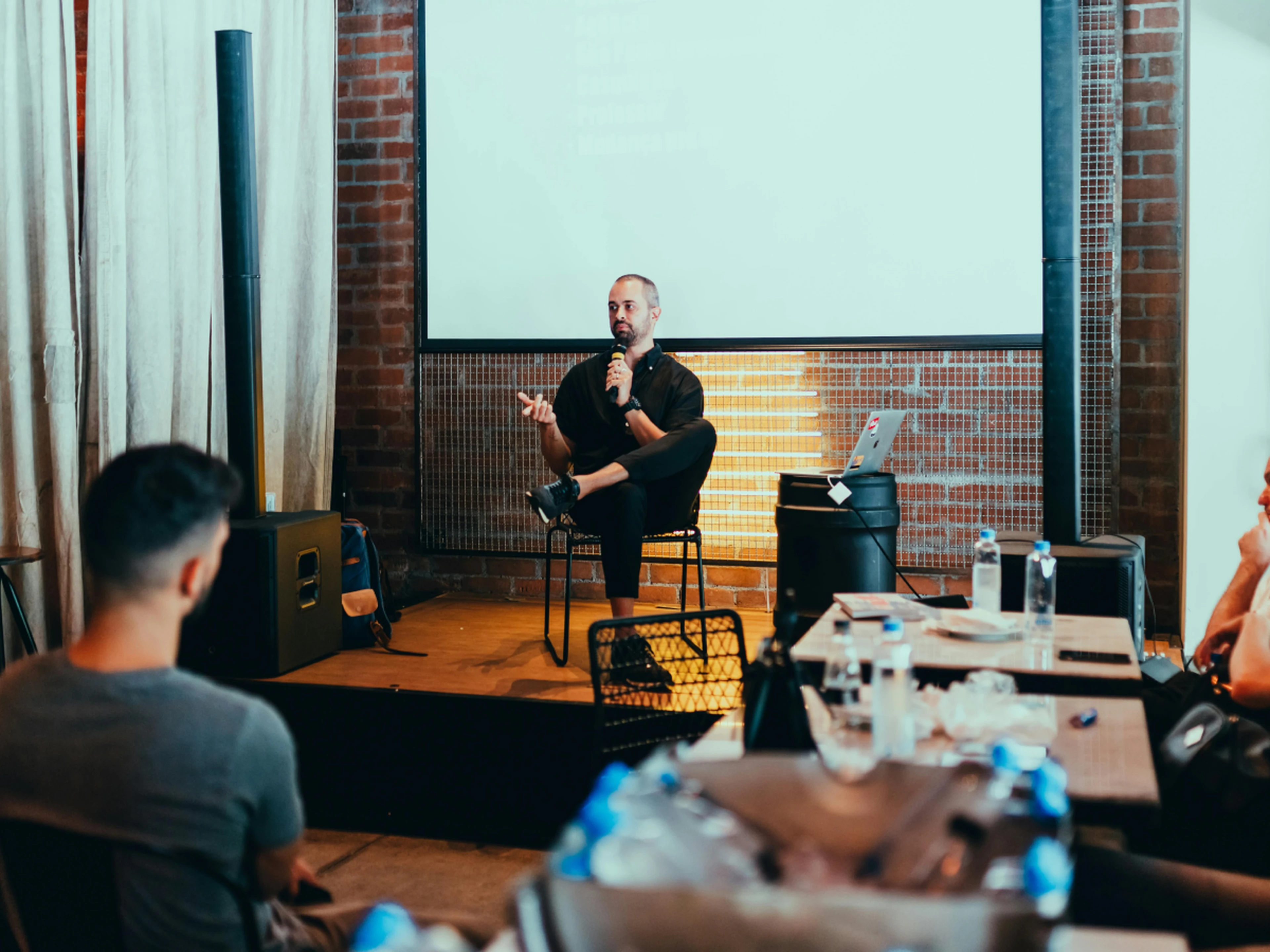 Man talking at an event