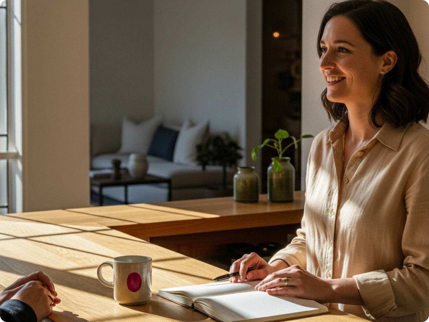 An independent hotelier welcoming guests from behind the front desk