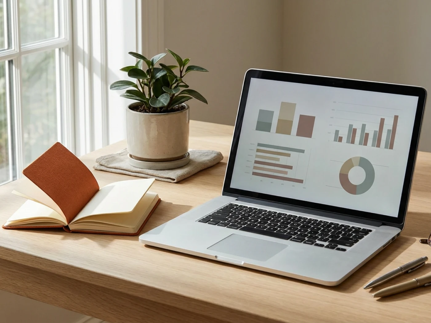 laptop showing a performance report with different charts
