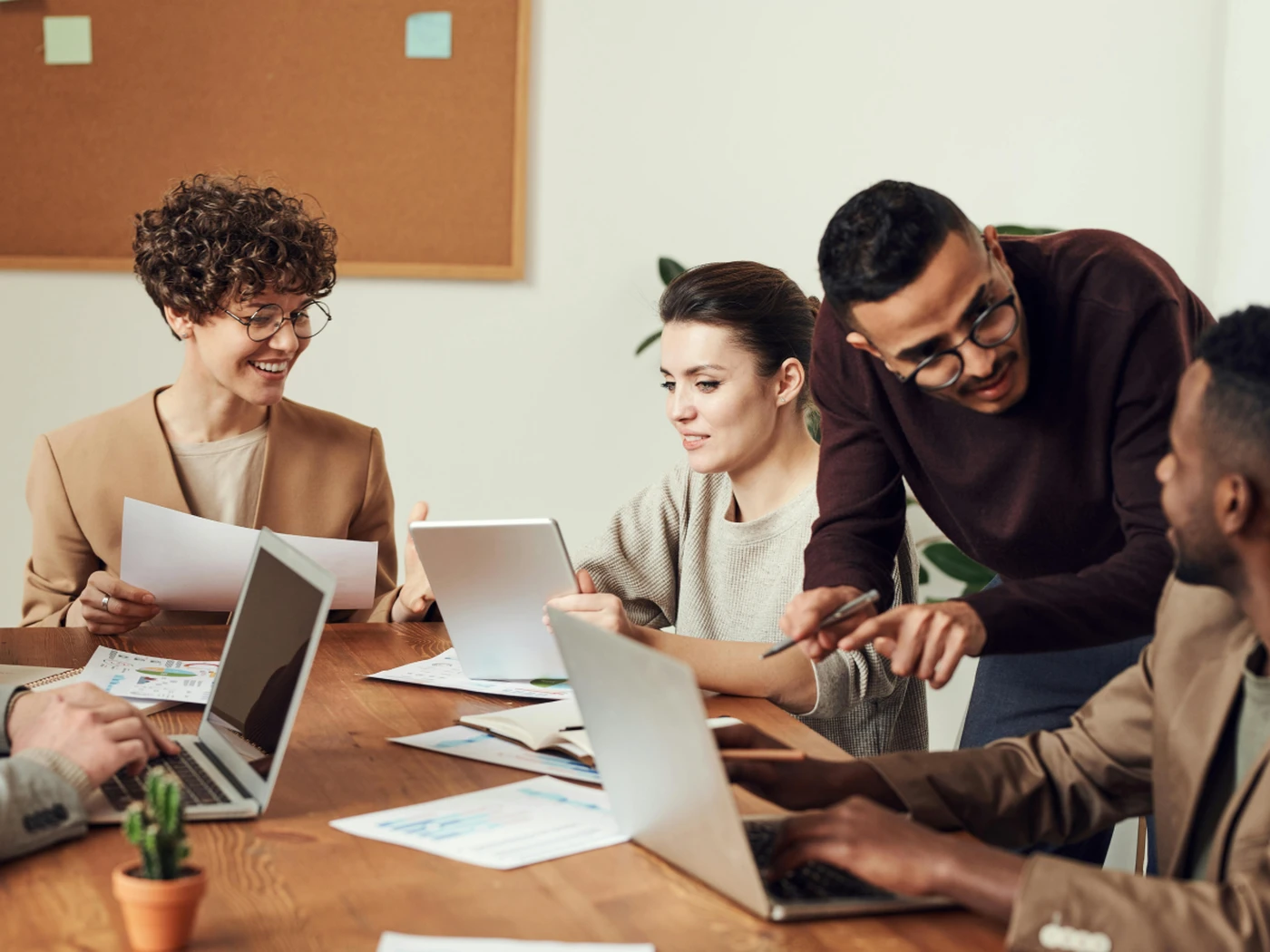 People working together during a meeting