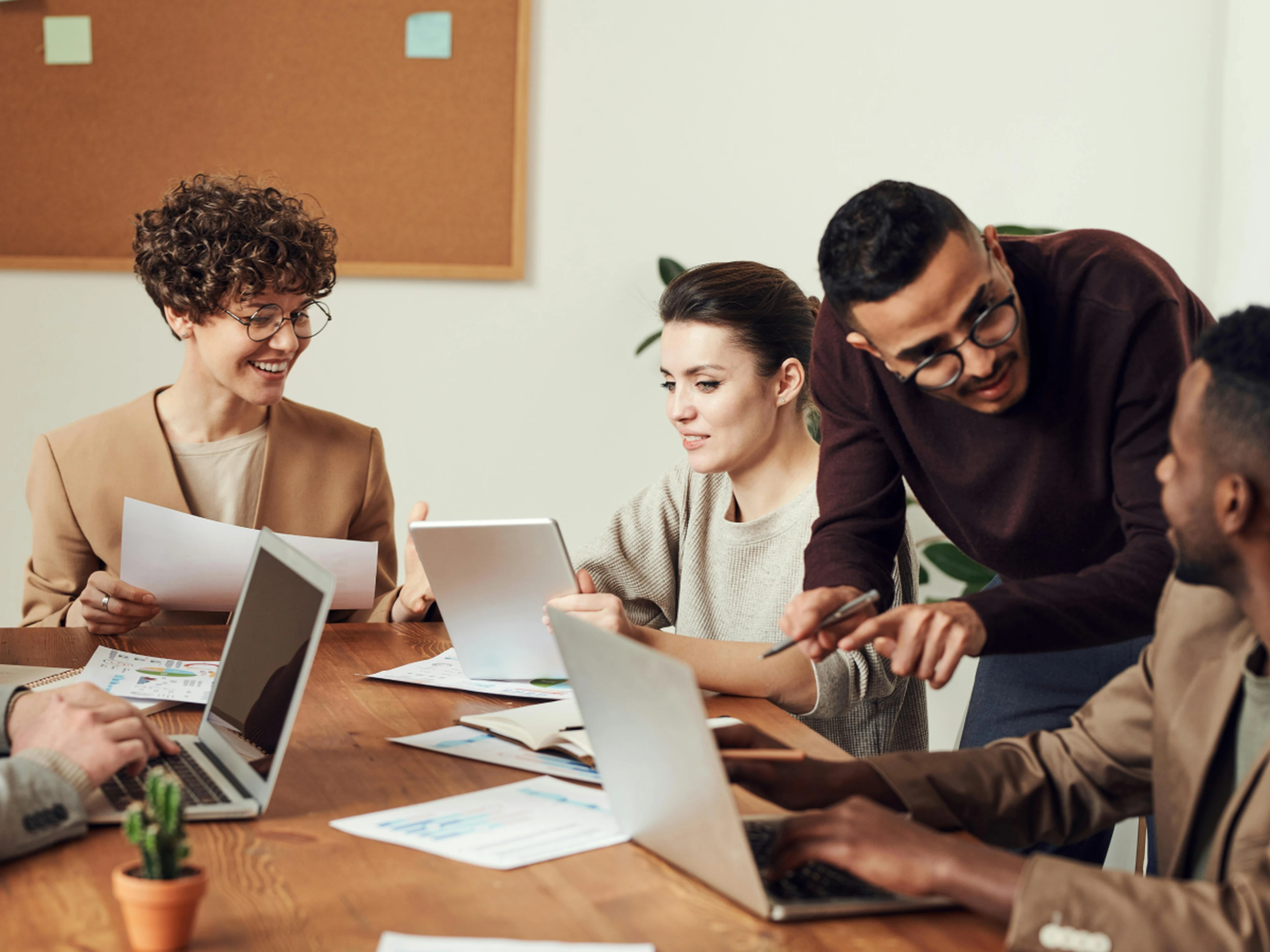 People working together during a meeting