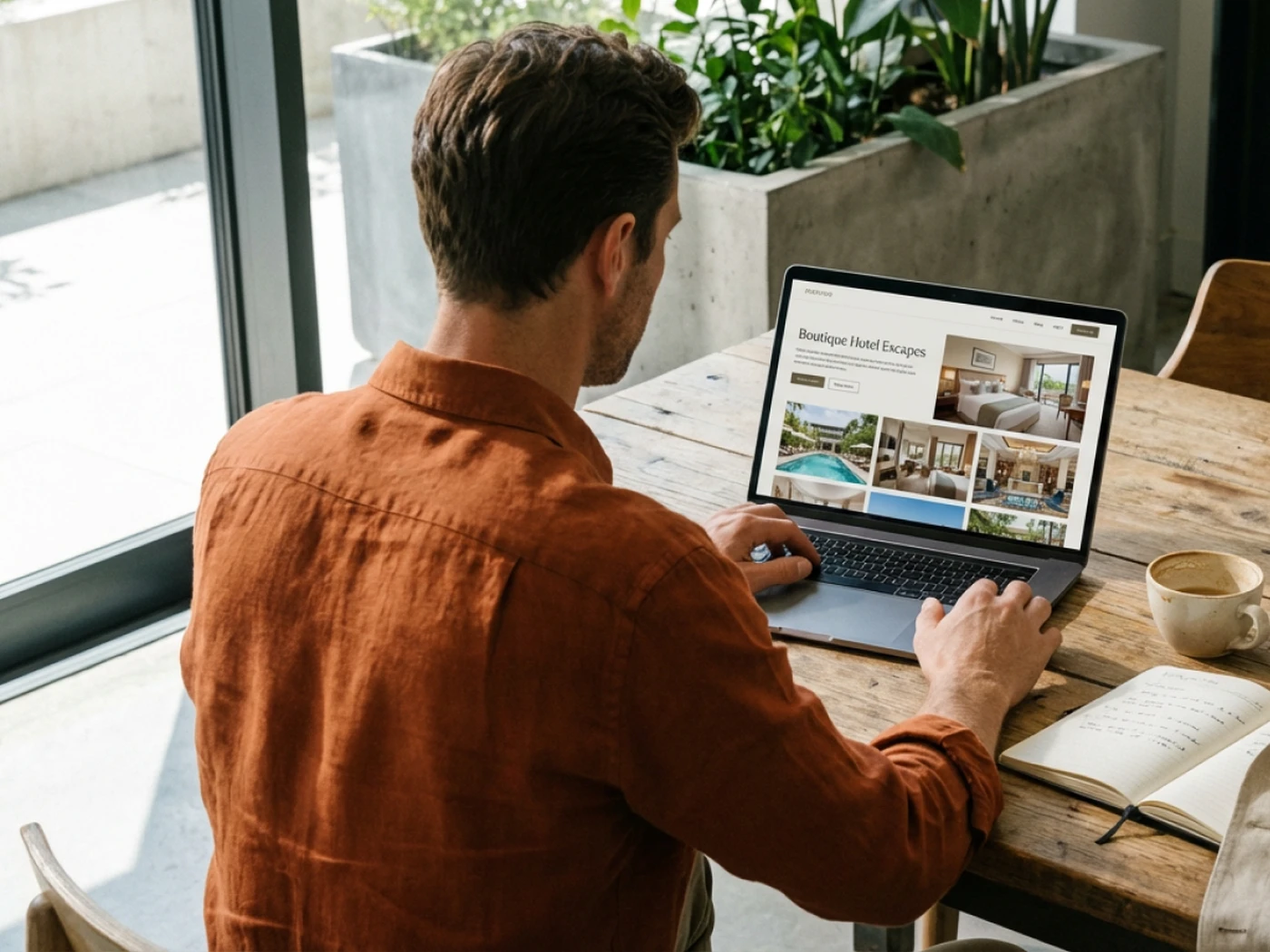 traveler booking a boutique hotel on a niche OTA