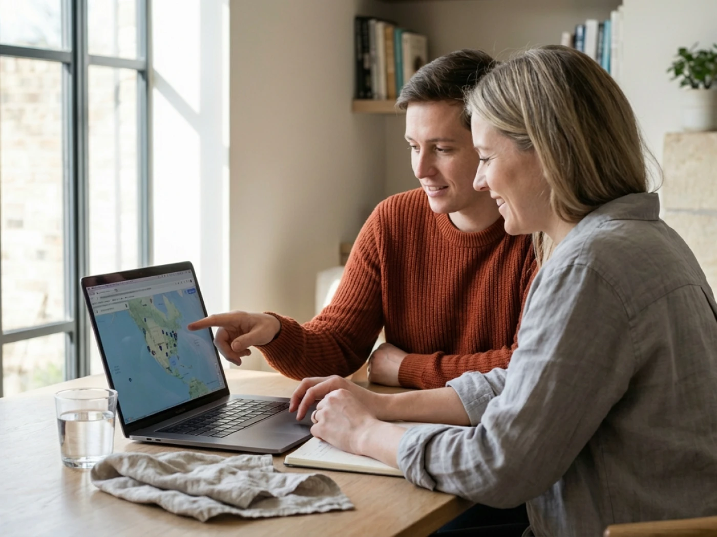 Two travelers looking for their next destination