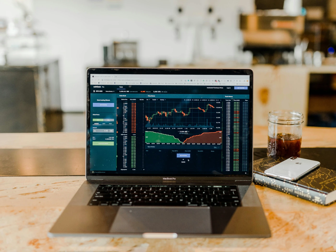 Laptop with revenue charts