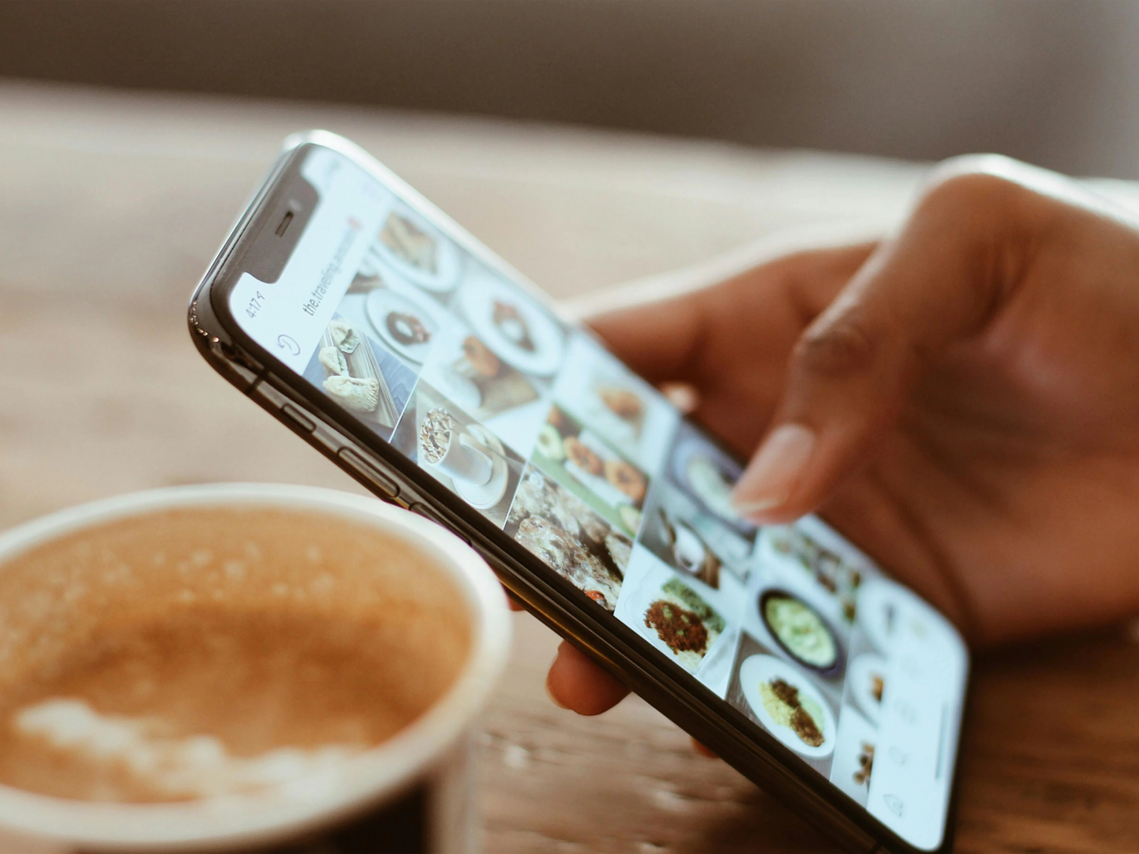 Phone with a social media account on it