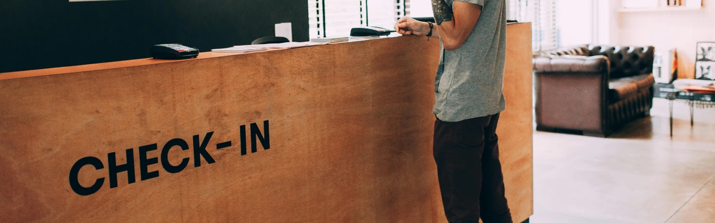 Check-in counter at a hotel
