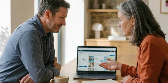 two hoteliers talking about hotel booking channels