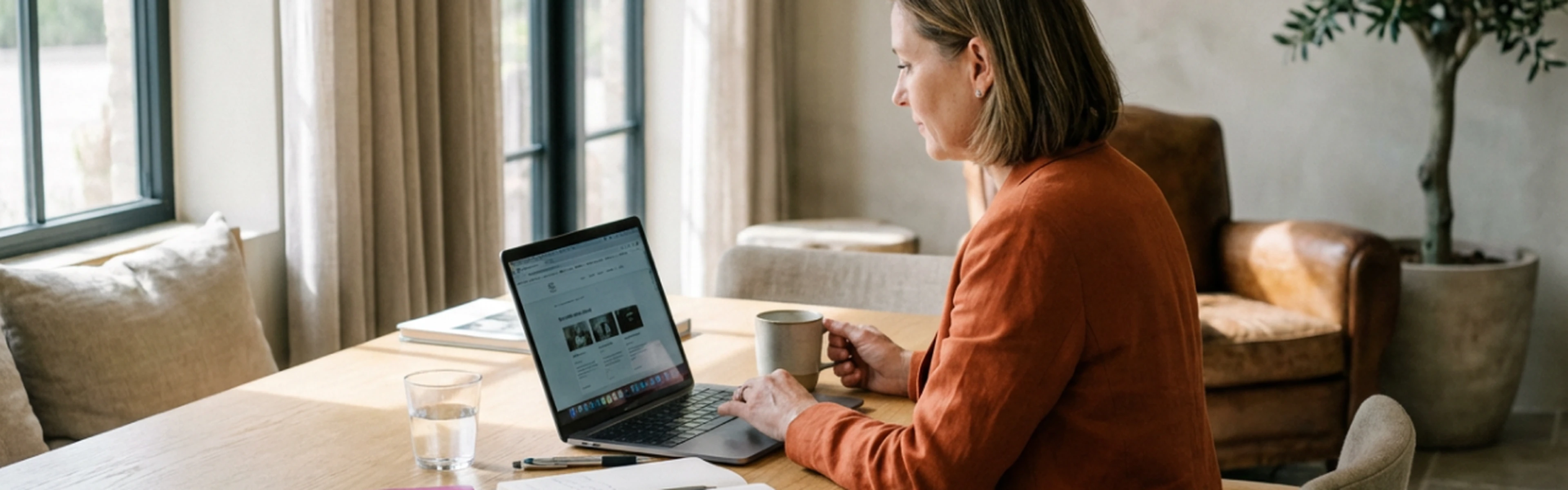 Hotelier optimizing her hotel website