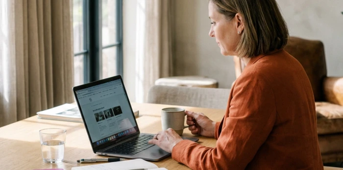 Hotelier optimizing her hotel website