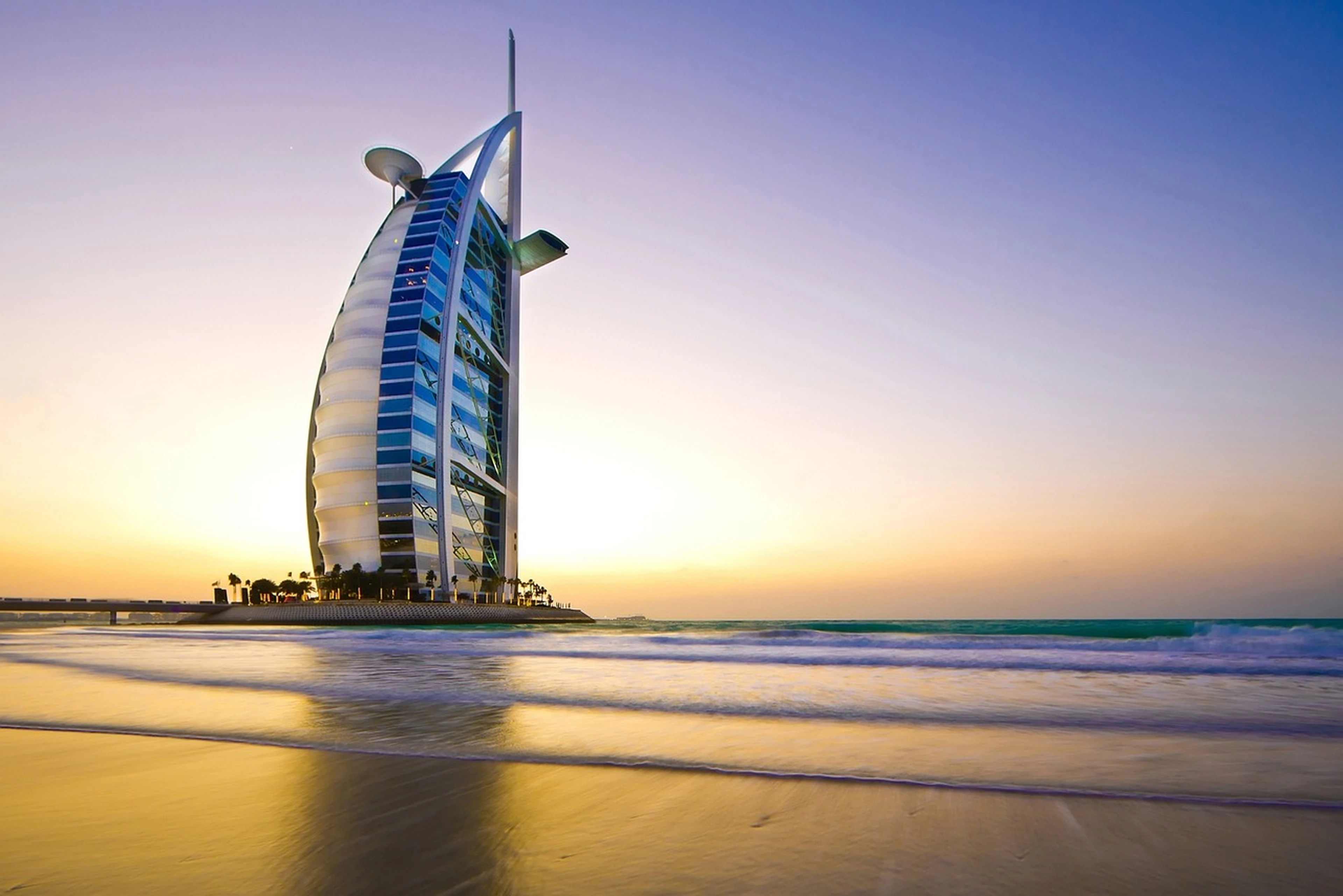 skyscraper in Dubai during sunset