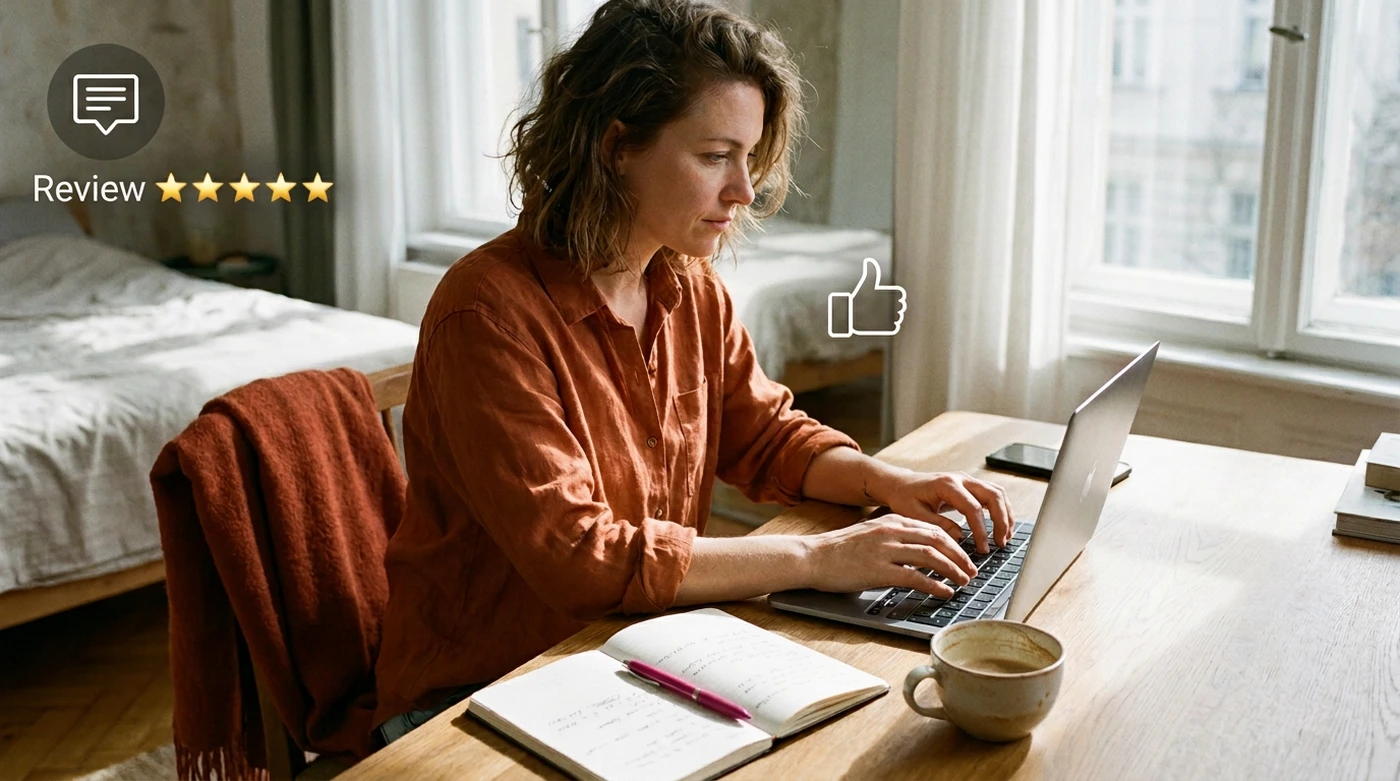 hotel owner managing online reviews