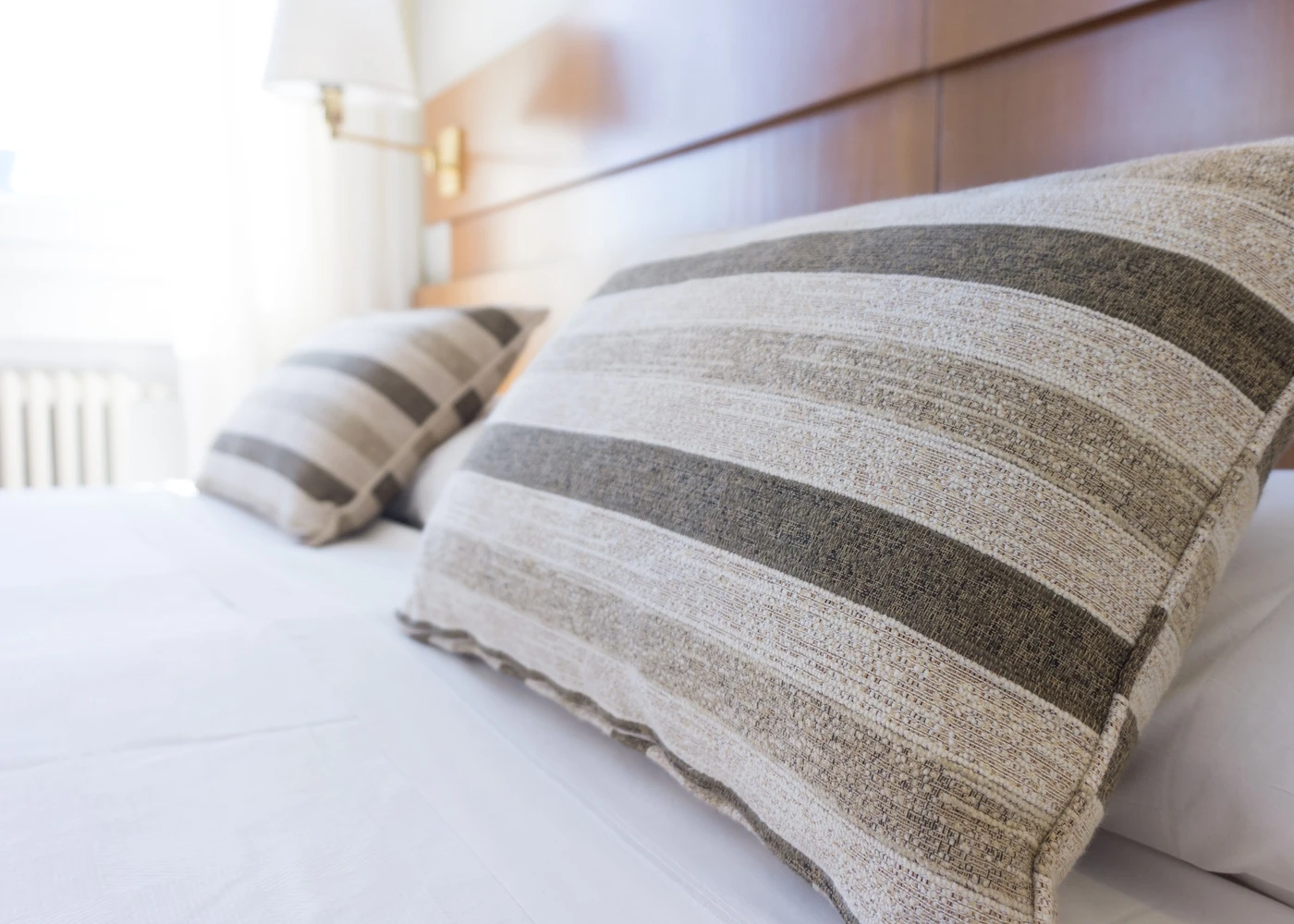 pillows on hotel bed