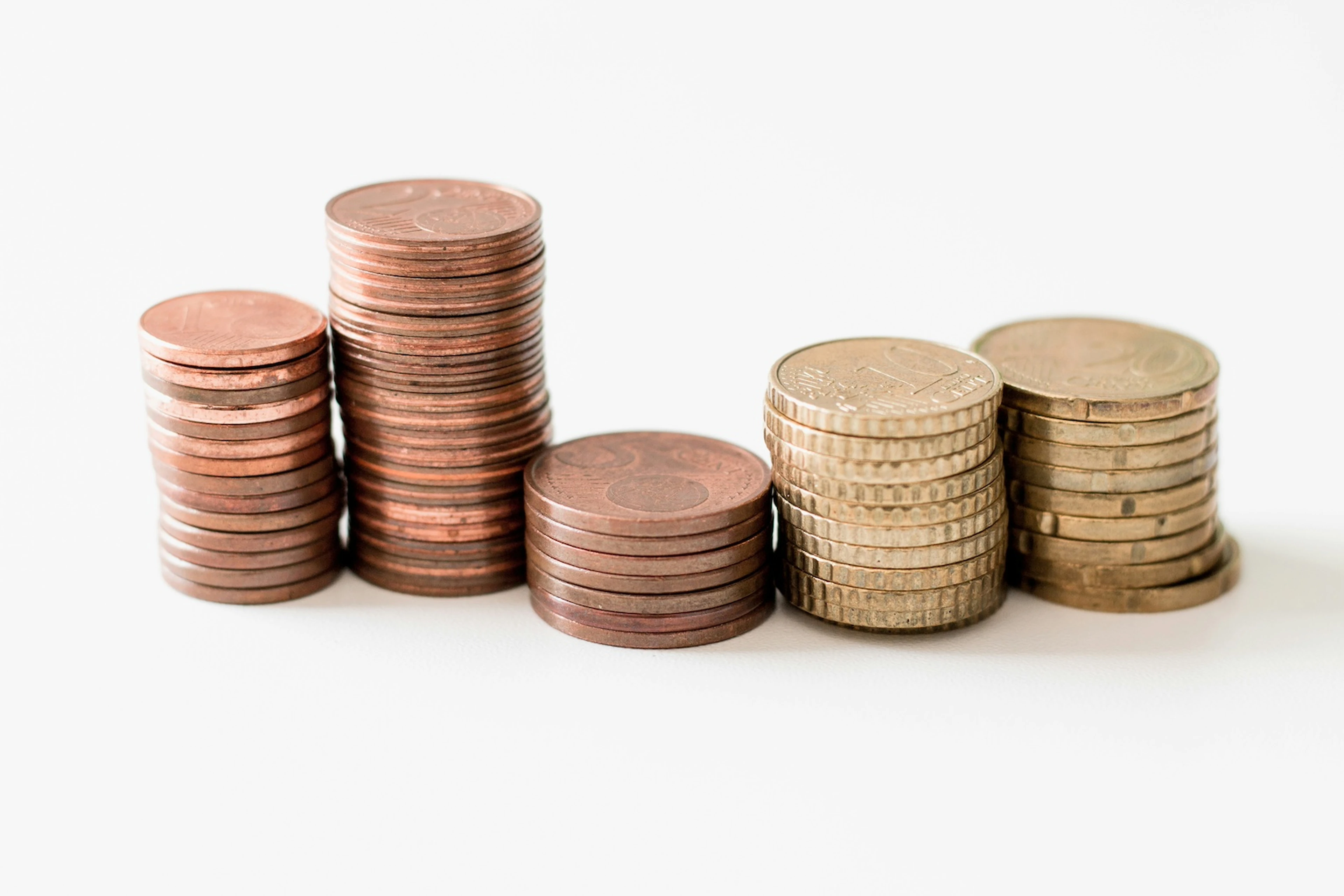 Stacks of coins in varying heights
