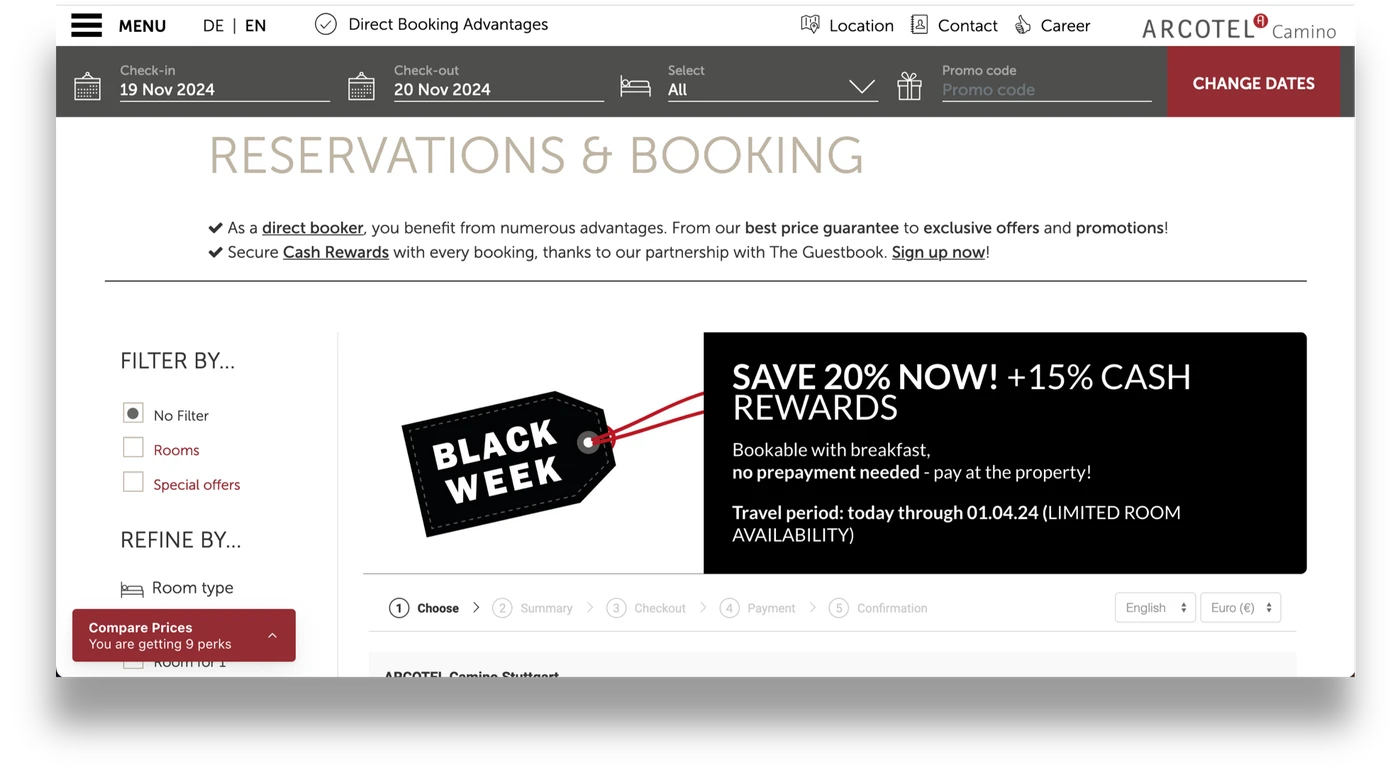 Black Friday promotion example