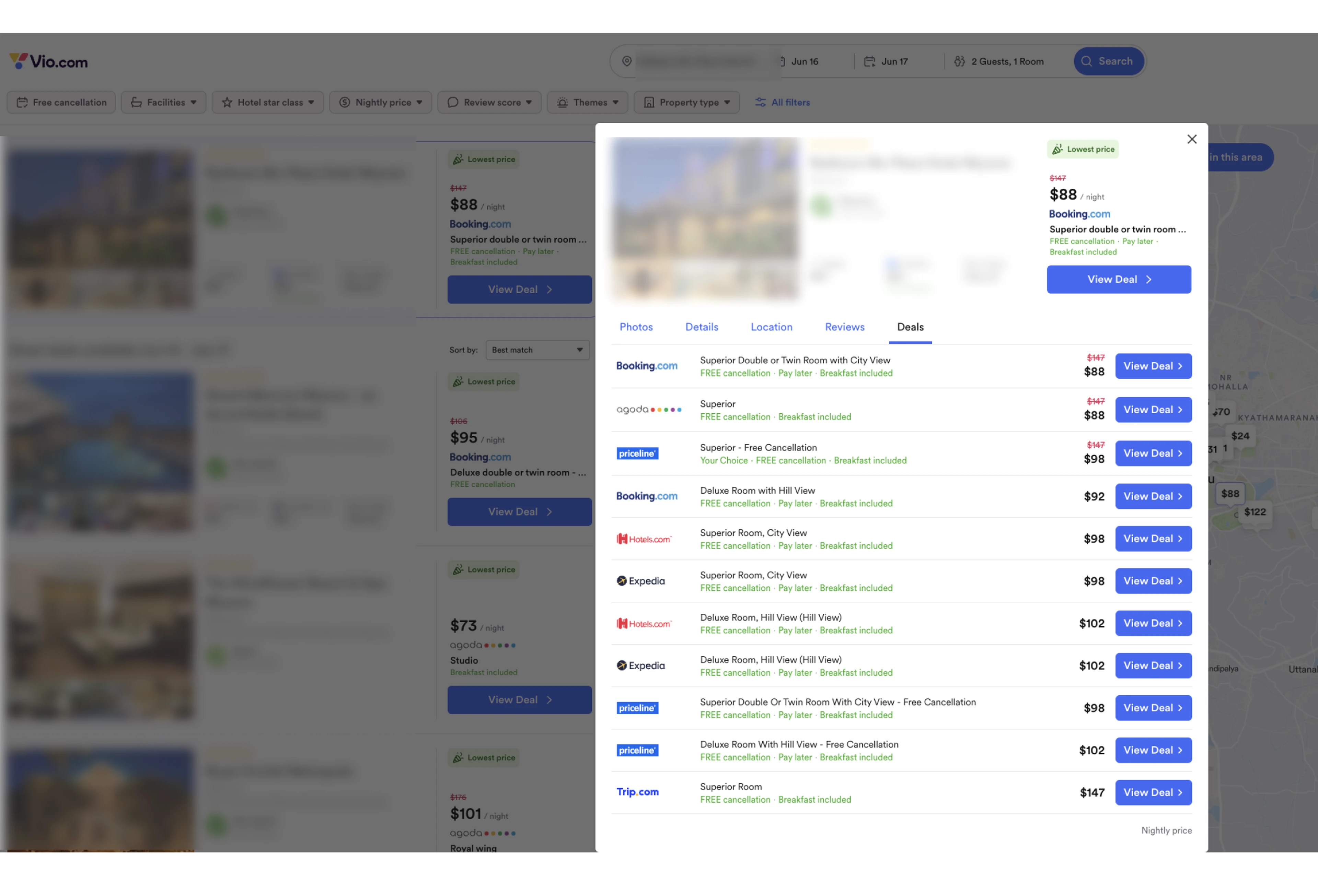 Booking channel appears as a metasearch