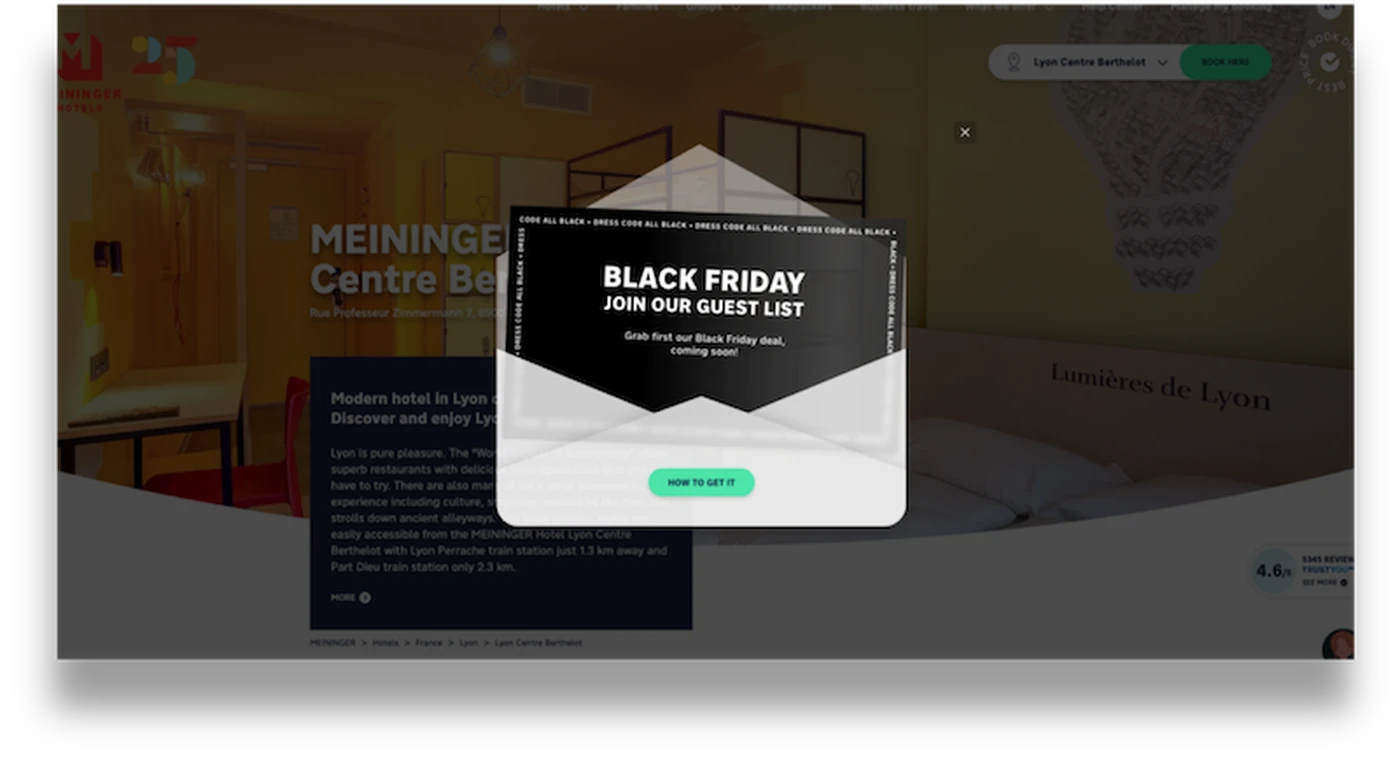 Black Friday promotion example