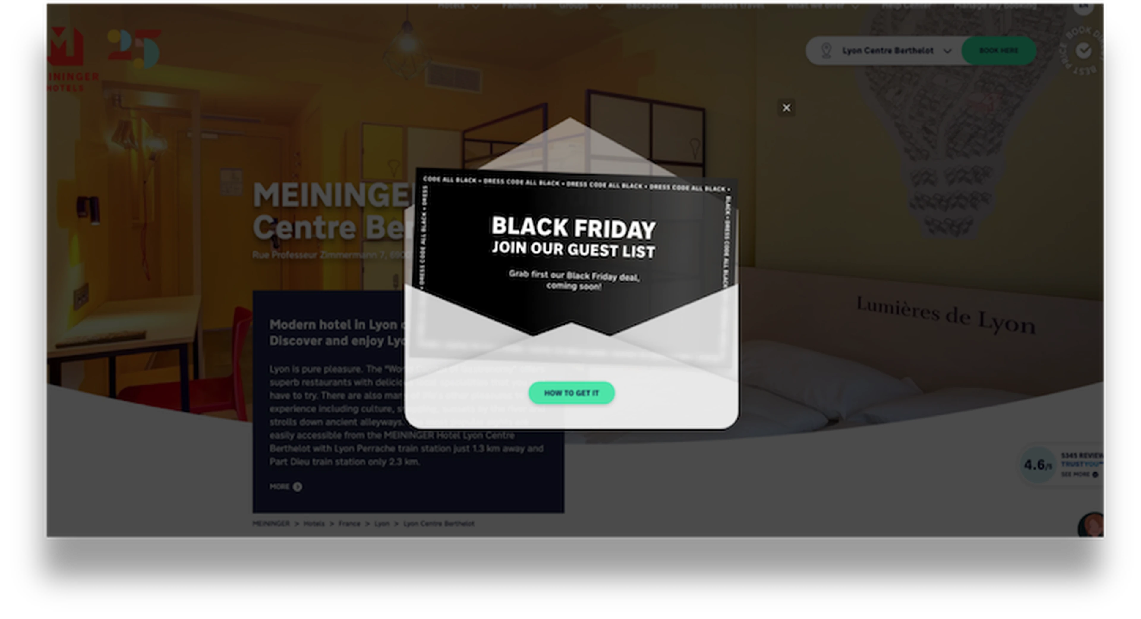 Black Friday promotion example