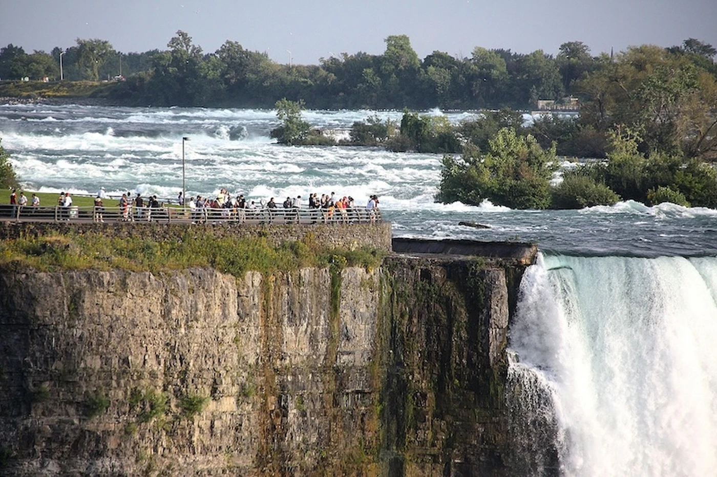 The Niagara Falls on the border of the US and Canada; A popular destination for travelers in North America.