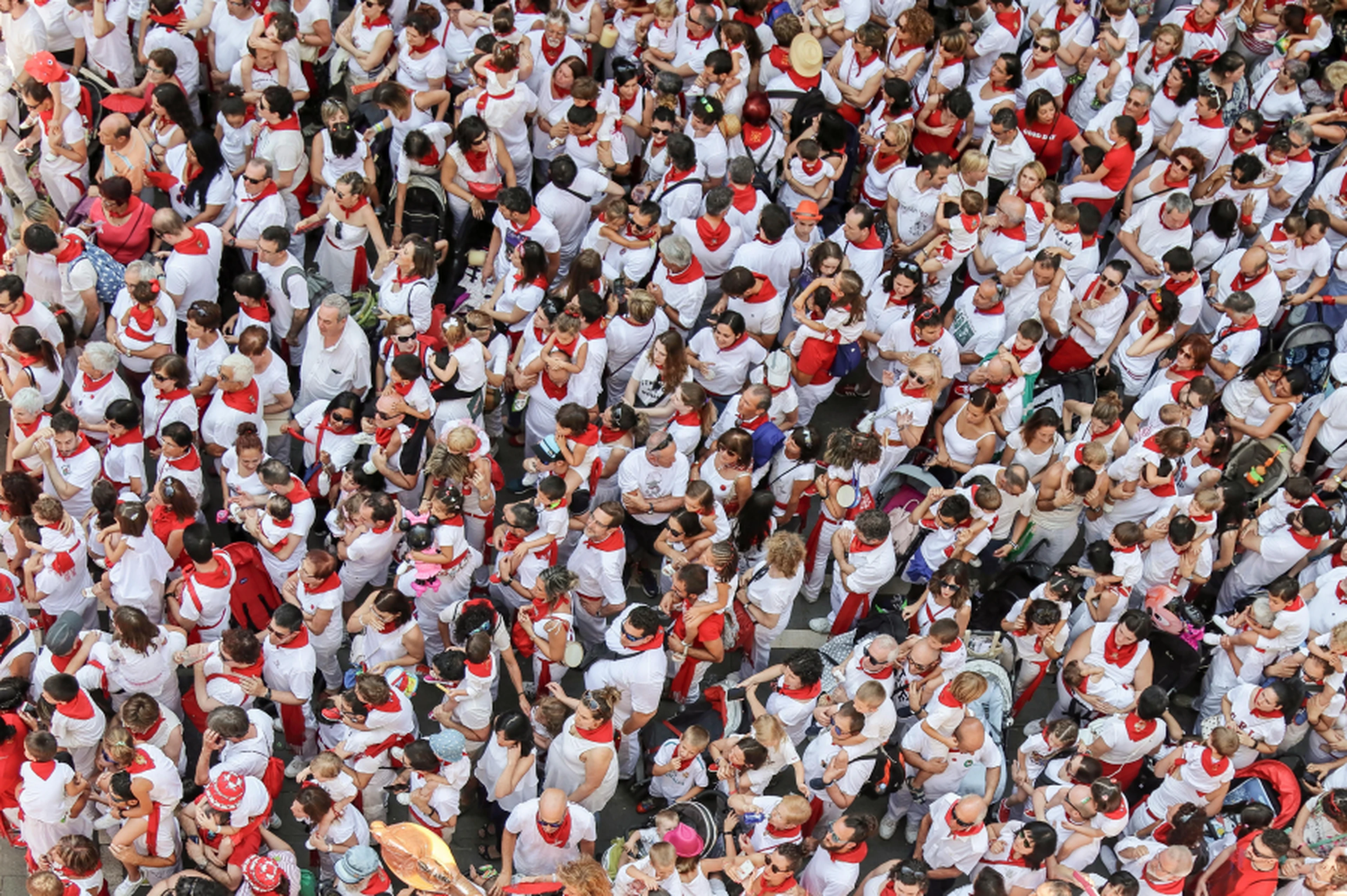 A crowd of people during a festival