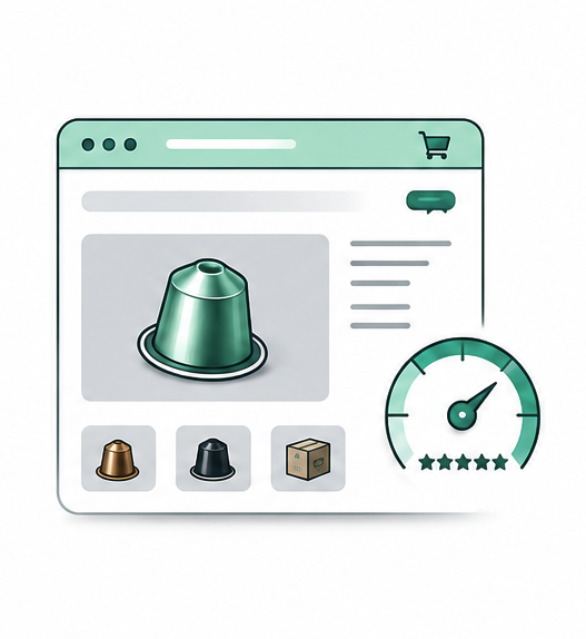 Headless Commerce mit Shopware, Composable Frontends und Store API Illustration einer modernen Headless-Commerce-Architektur mit Shopware, Store API, Composable Frontends, Vue, Nuxt und mobilen Anwendungen.