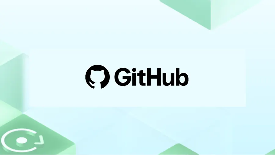 GitHub-Schriftzug mit Octocat auf zugeschnittenem hellem Brand-Hintergrund