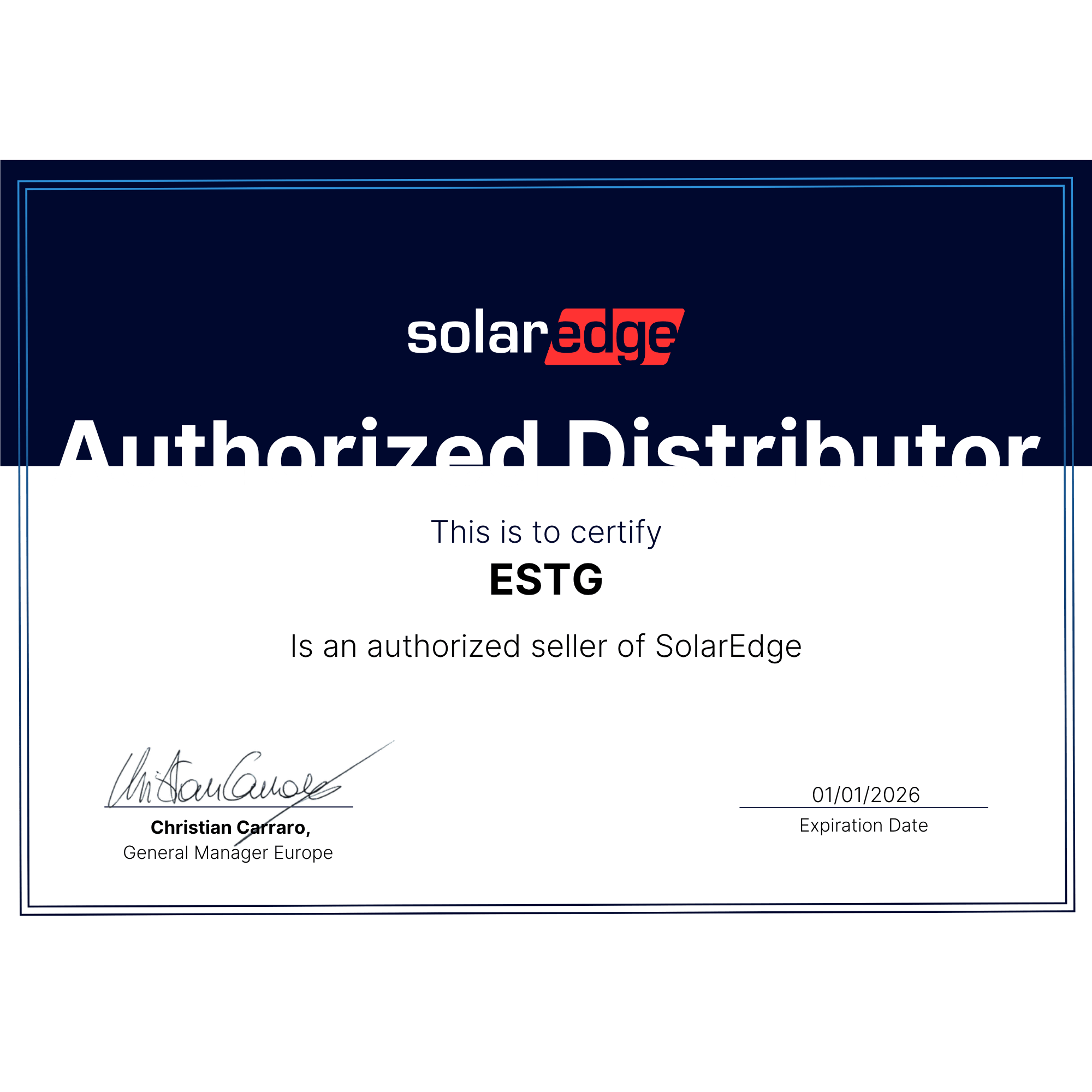 SEDG Certificate